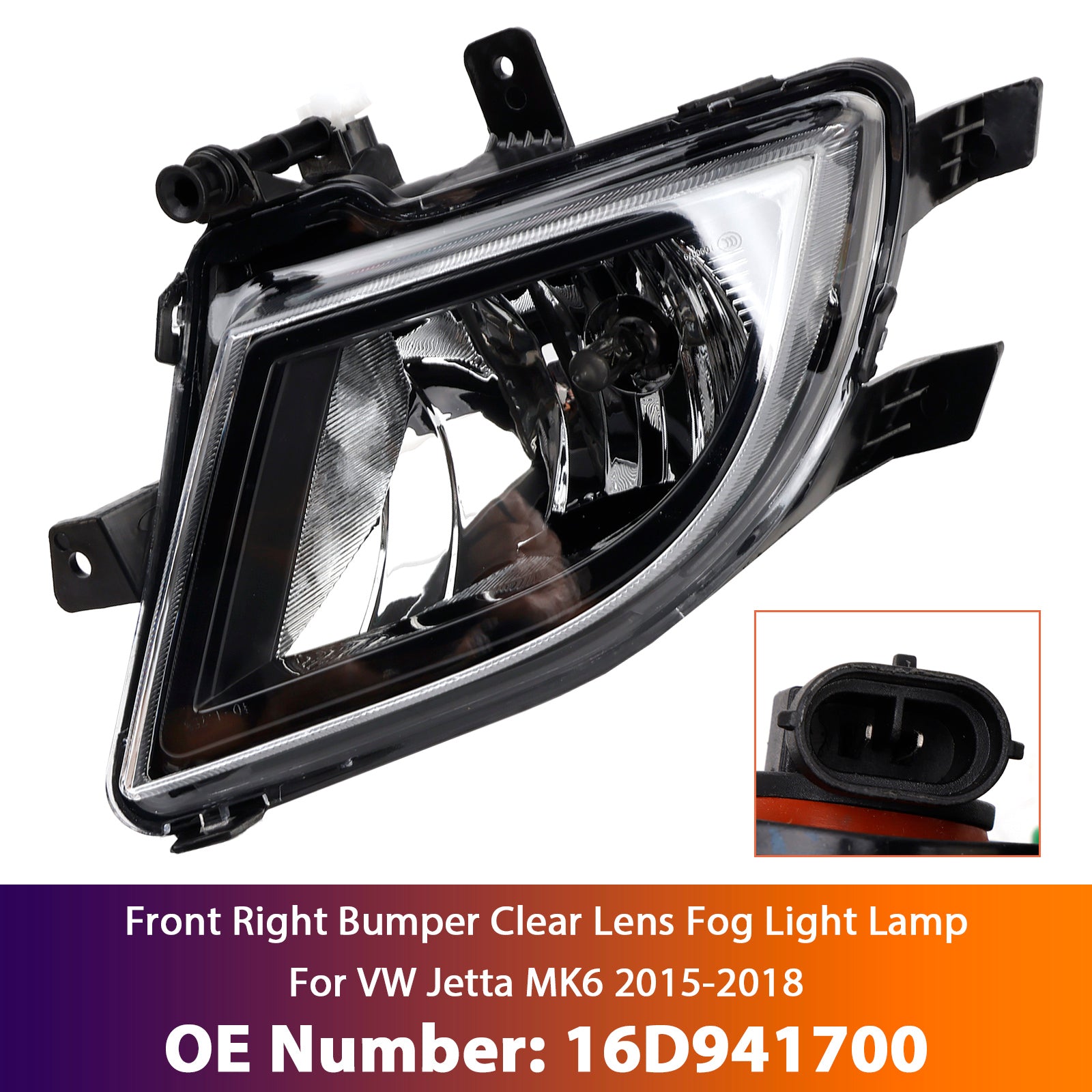 Mistlamplamp rechtsvoor met heldere lens voor VW Volkswagen Jetta 2015-2018