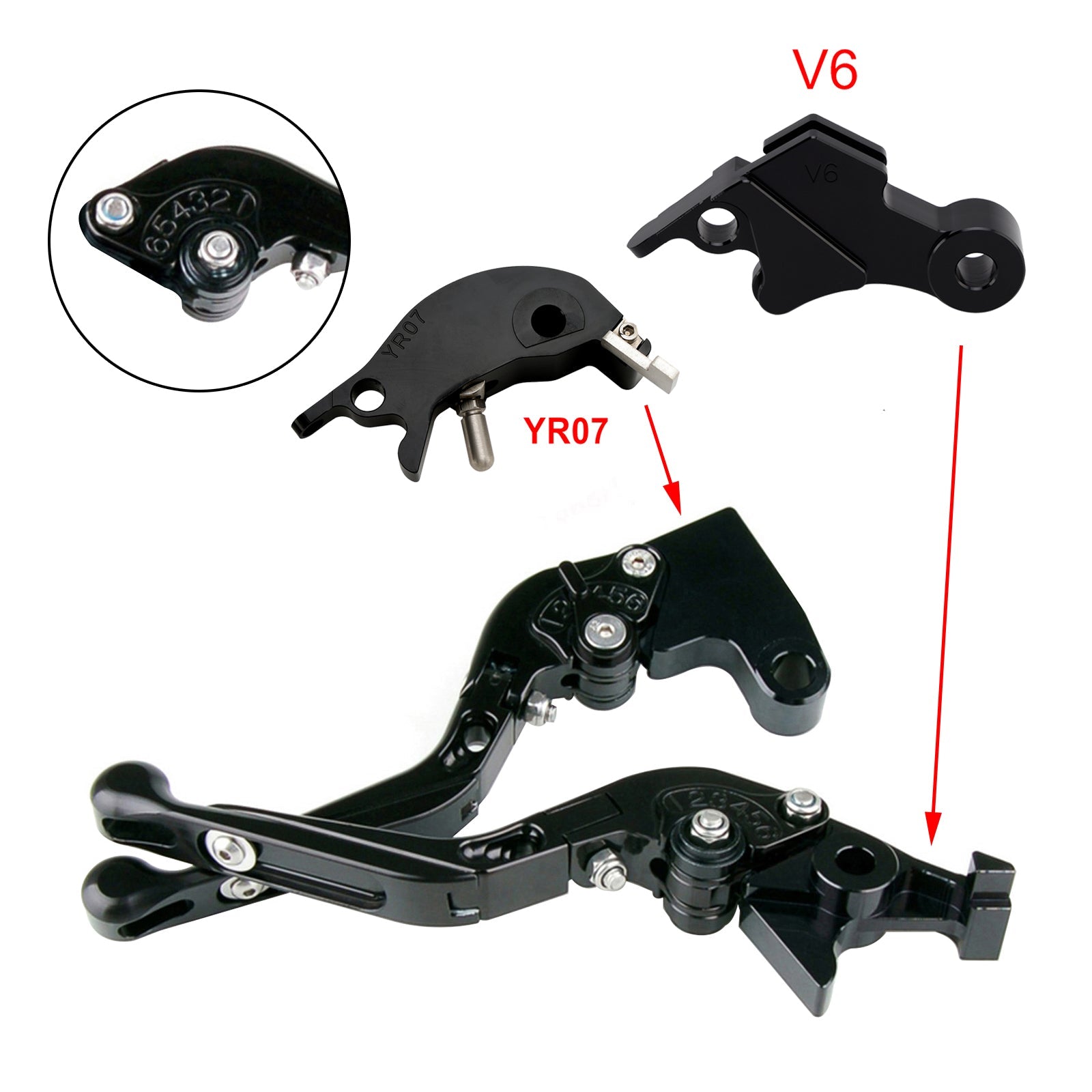 Levier de frein et d'embrayage réglable compatible avec YAMAHA XSR900 XSR900GP MT-09 MT-09SP 24-25