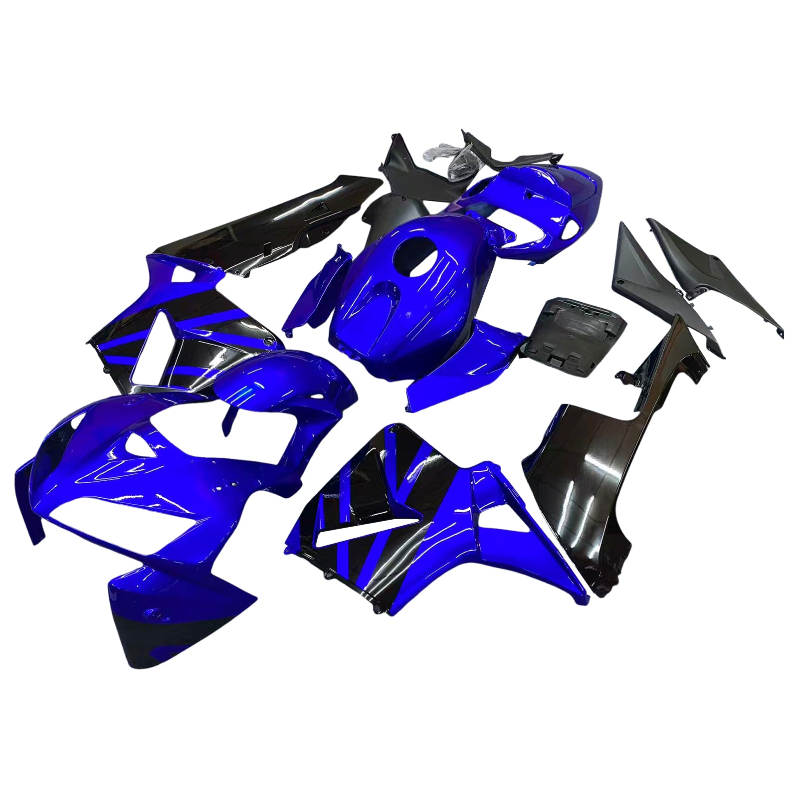 Kit de carénage en plastique ABS moulé par injection bleu et noir pour Honda CBR600RR 2005-2006