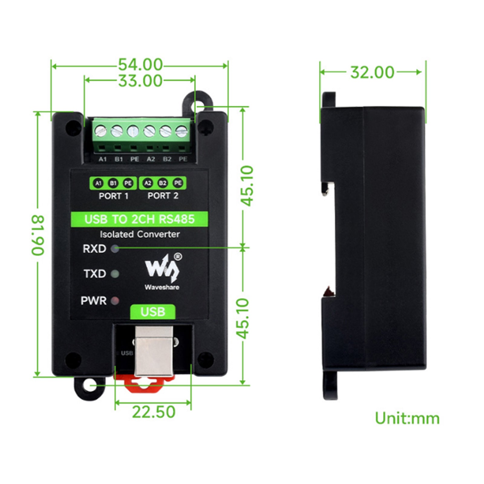 Installazione su binario di un convertitore industriale isolato da USB a porta seriale RS485 bidirezionale