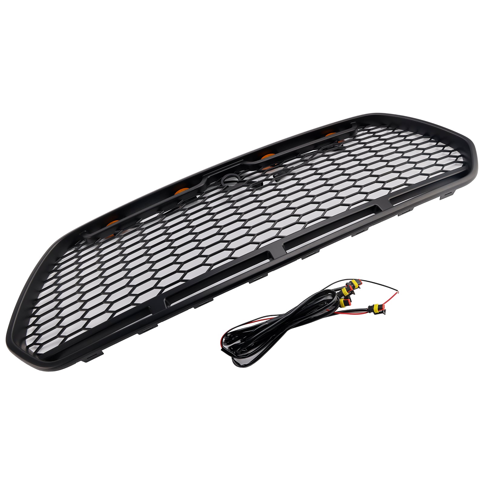 Mate de la cuadrícula delantero negro con LED para Ford Transit Mk8 Raptor 2015-2018