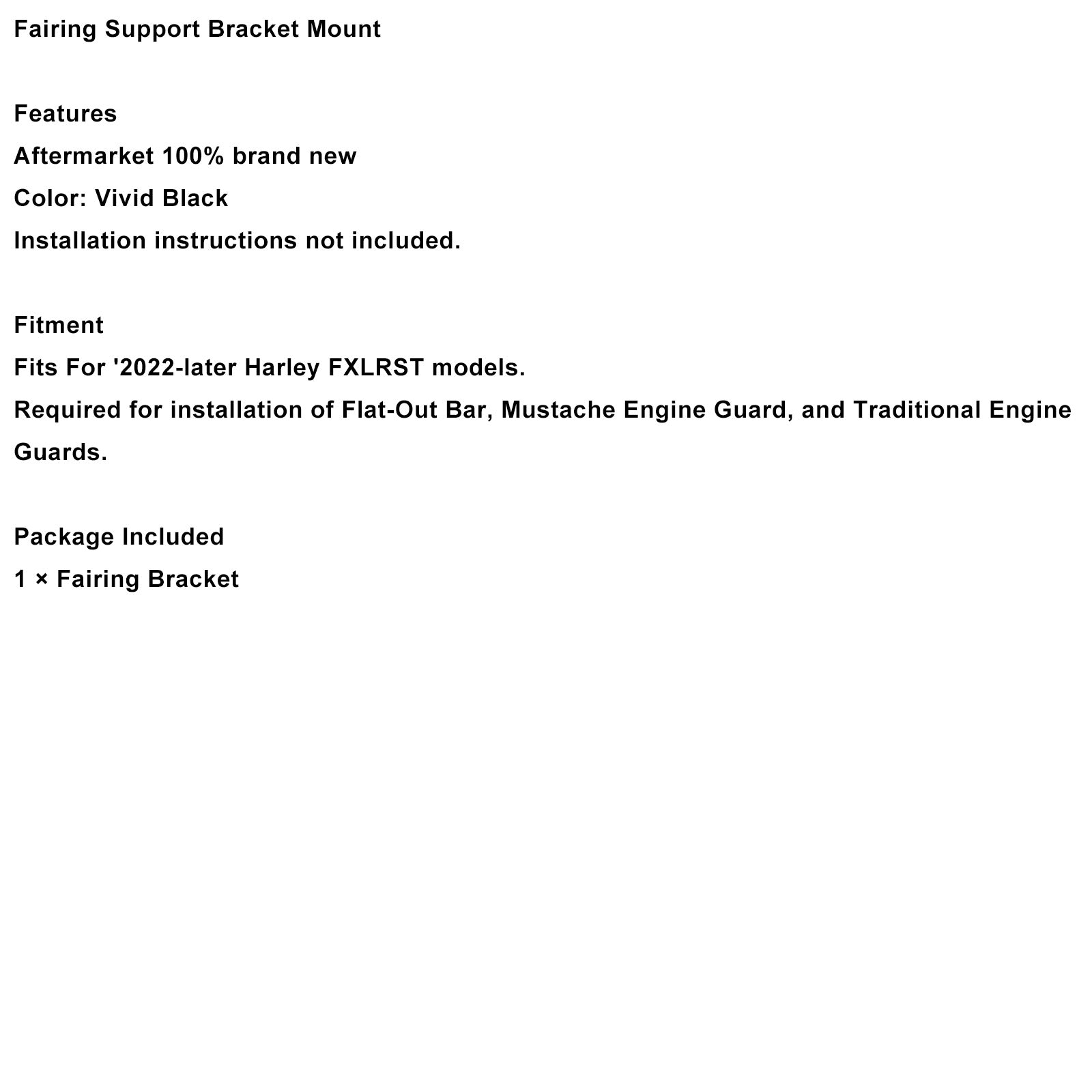 Kit de fixation de support de carénage pour Low Rider ST FXLRST 2022-2025