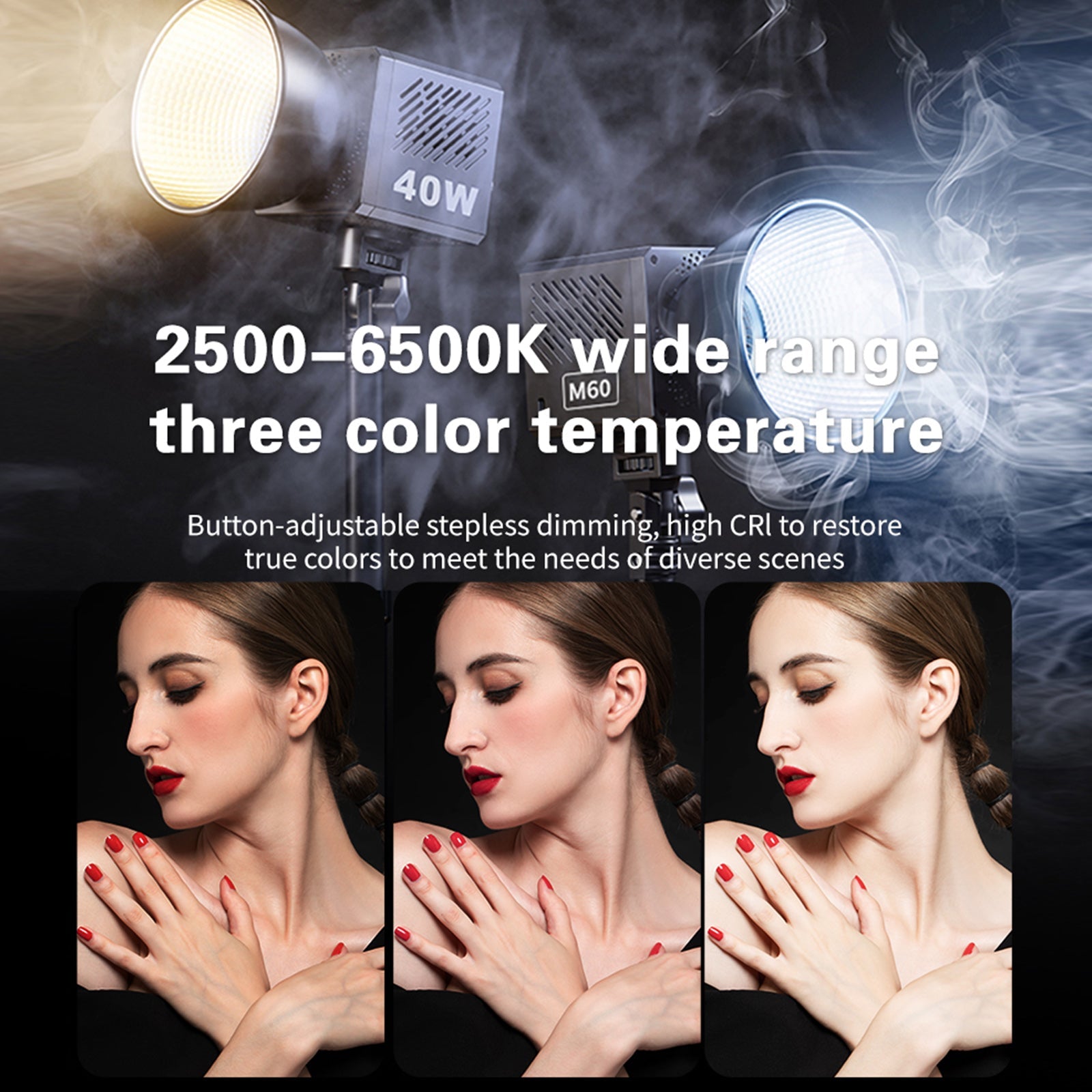40W krachtige COB-fotografielamp M60 LED-buitenlamp op zonne-energie