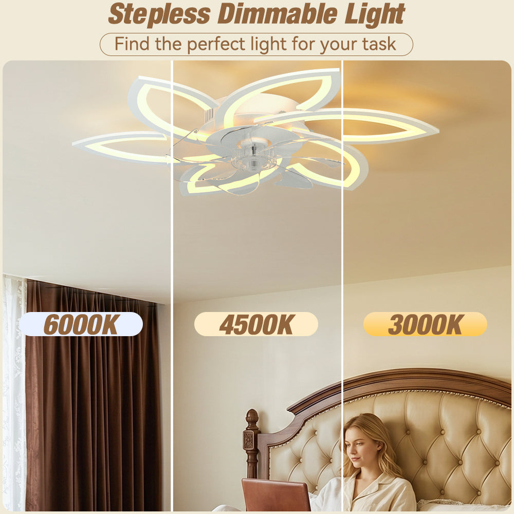 Silencioso Ventilador de techo con LED con iluminación y mando a distancia