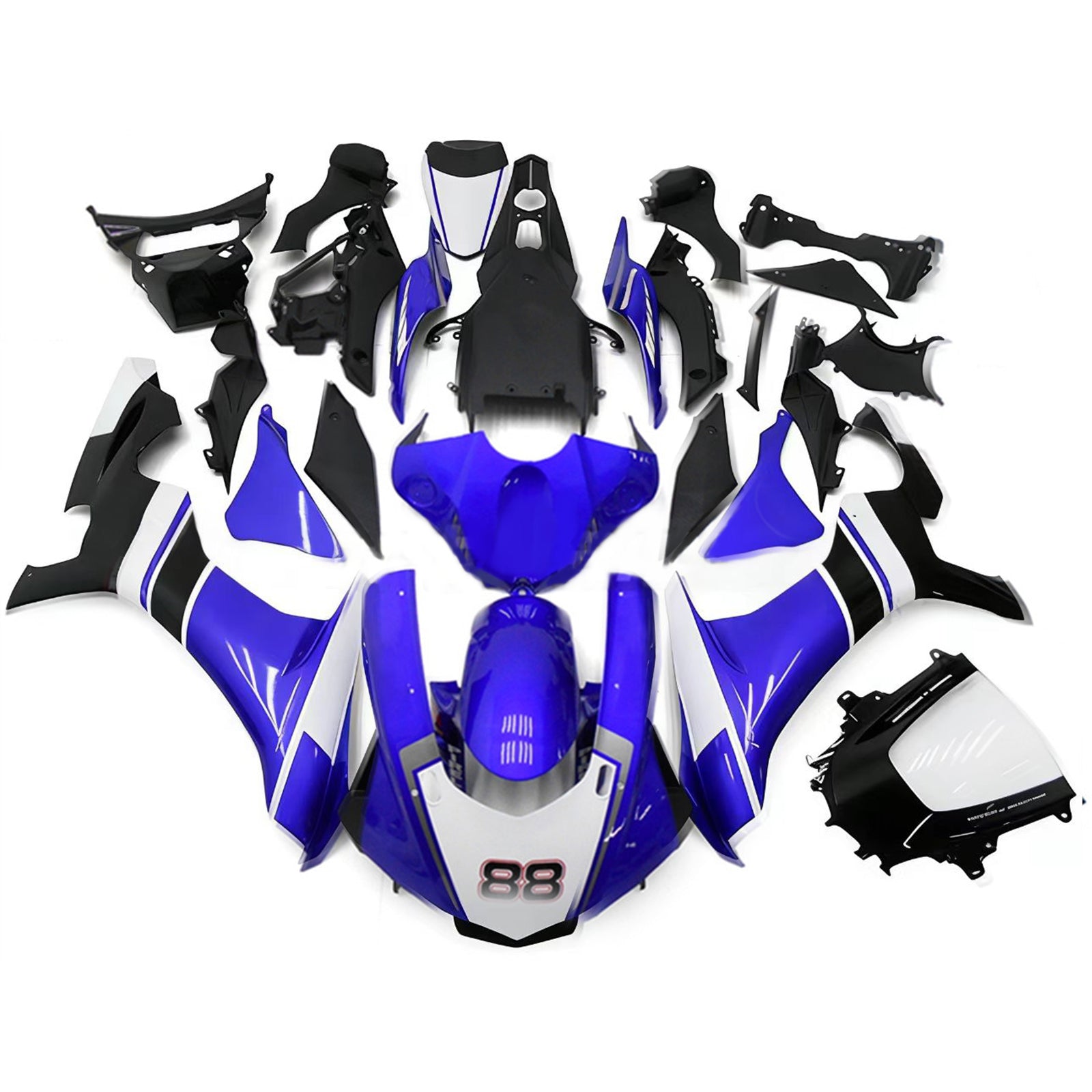 Kit de carénage en plastique ABS injecté compatible avec Yamaha YZF 1000 R1 2015-2019