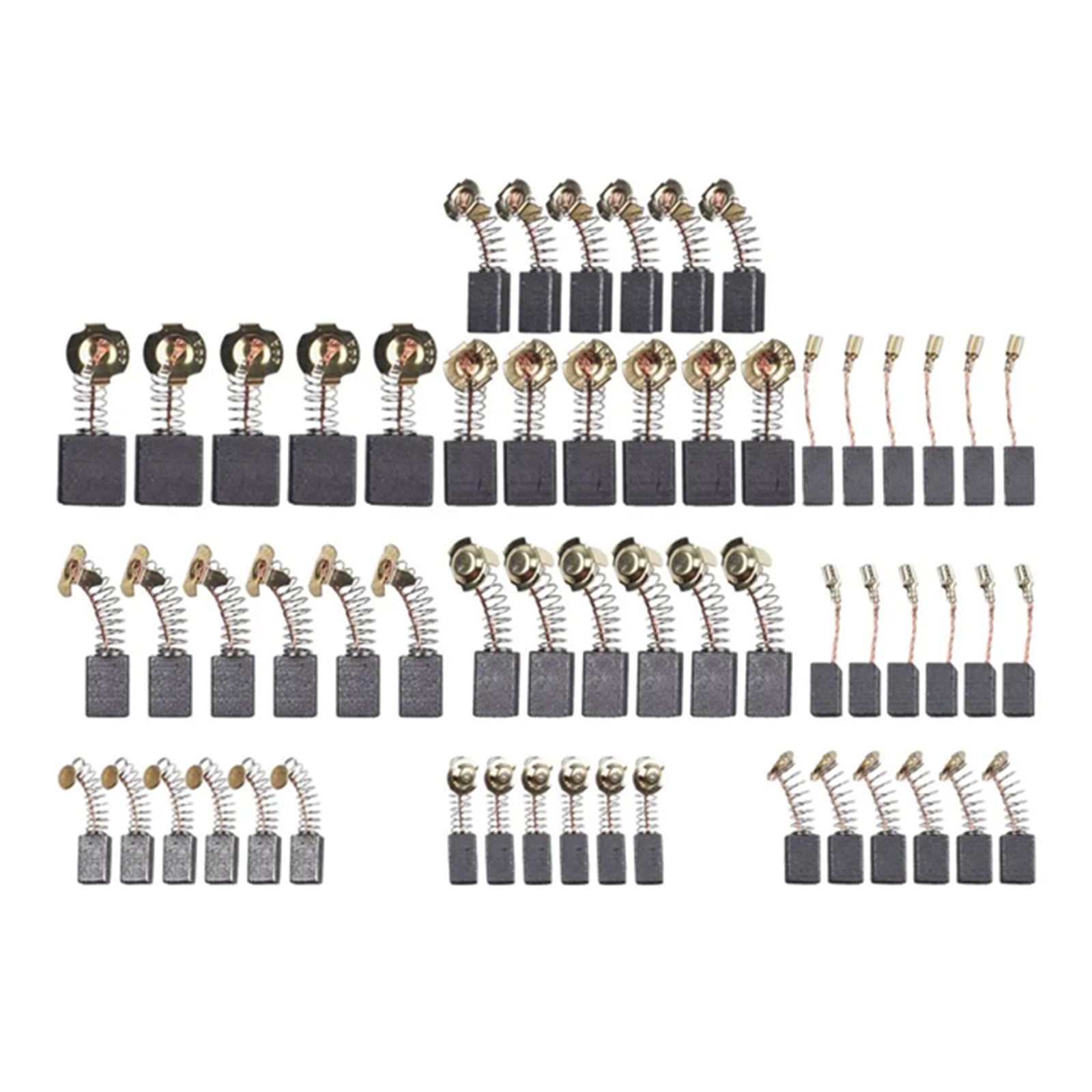 Lot de 60 balais de charbon de rechange pour moteur électrique, 10 tailles, pour outils électriques