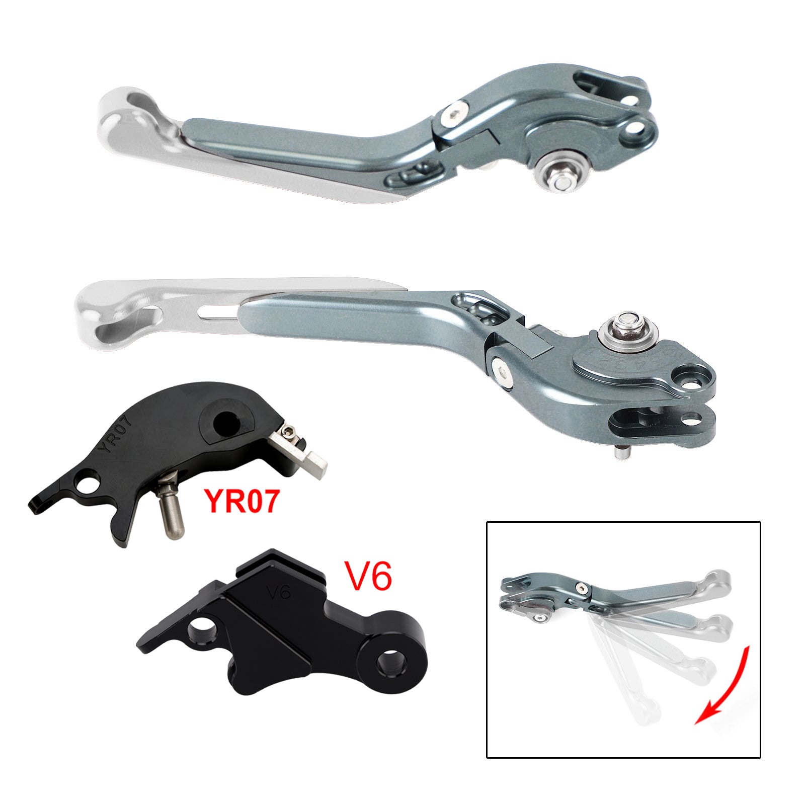 Levier de frein et d'embrayage réglable compatible avec YAMAHA XSR900 XSR900GP MT-09 2024-2025