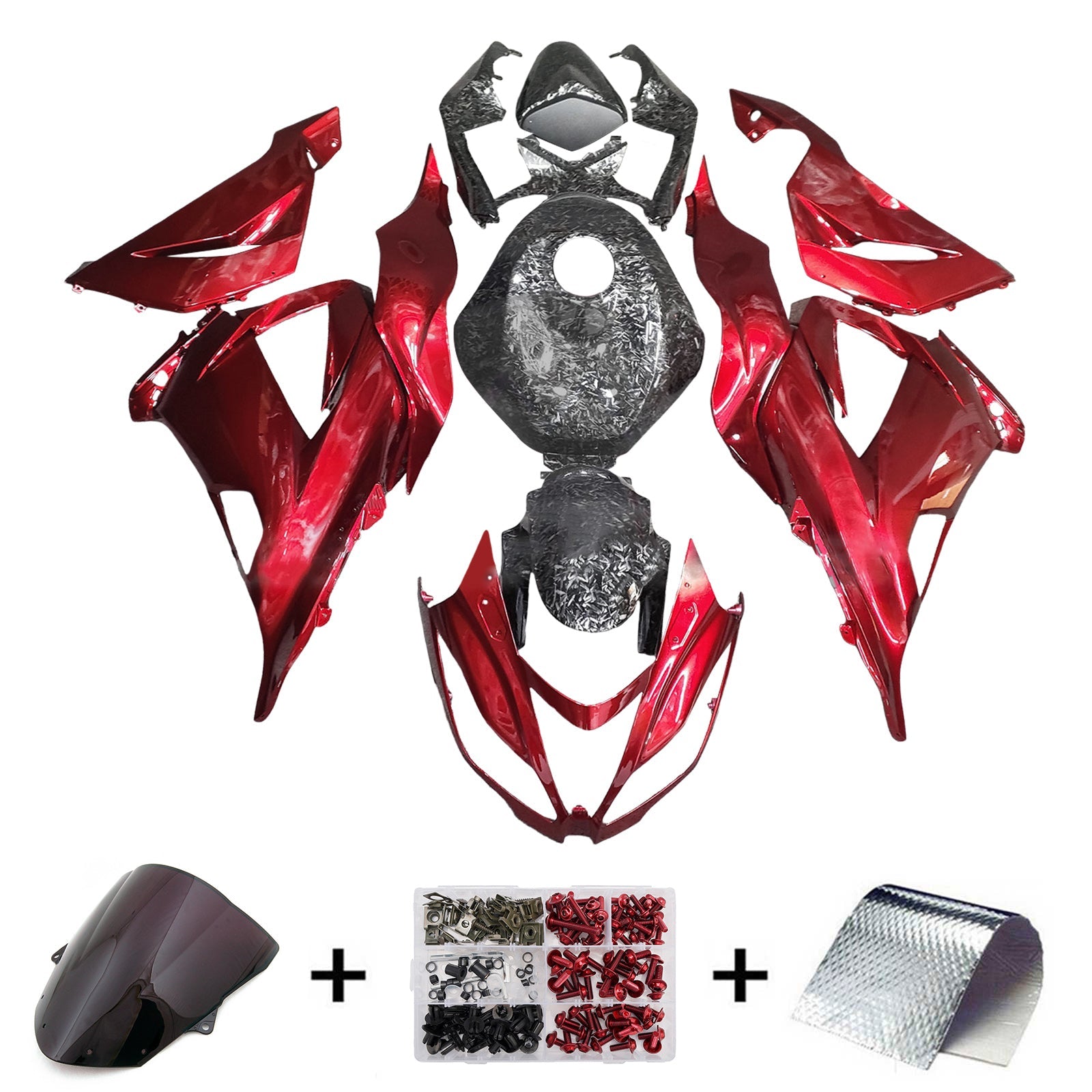 Injectie kuipkit, ABS Plastic carrosserie voor Kawasaki ZX6R 636 2013-2018
