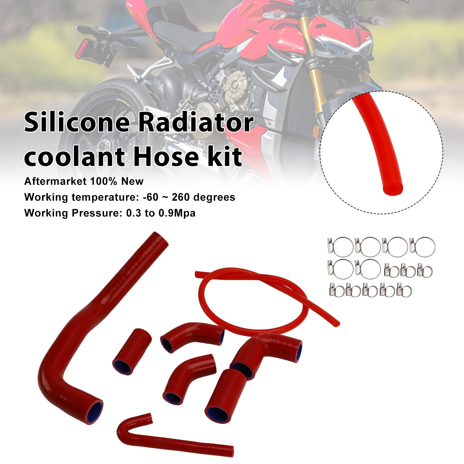 Durite de refroidissement en silicone pour radiateur Ducati Streetfighter V4 V4S (2020-2025)