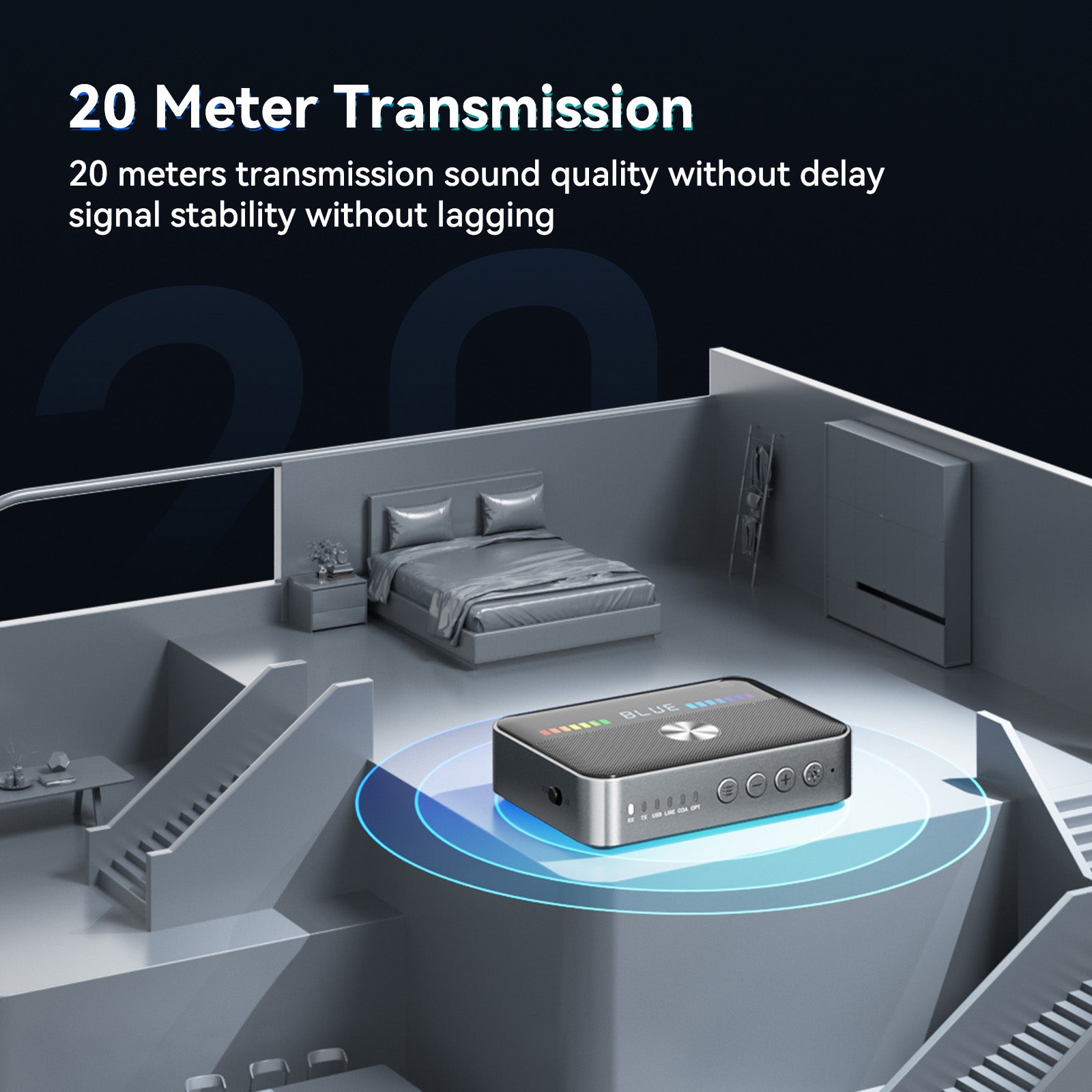 Receptor Bluetooth 5.3, Adaptador Bluetooth NFC, Transmisor HIFI de Fibra Óptica Coaxial