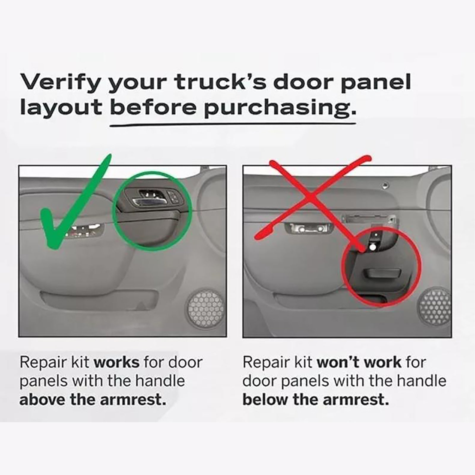 Kit della porta anteriore sinistra bracciolo 80994 nero (27 pollici) per Chevrolet/GMC