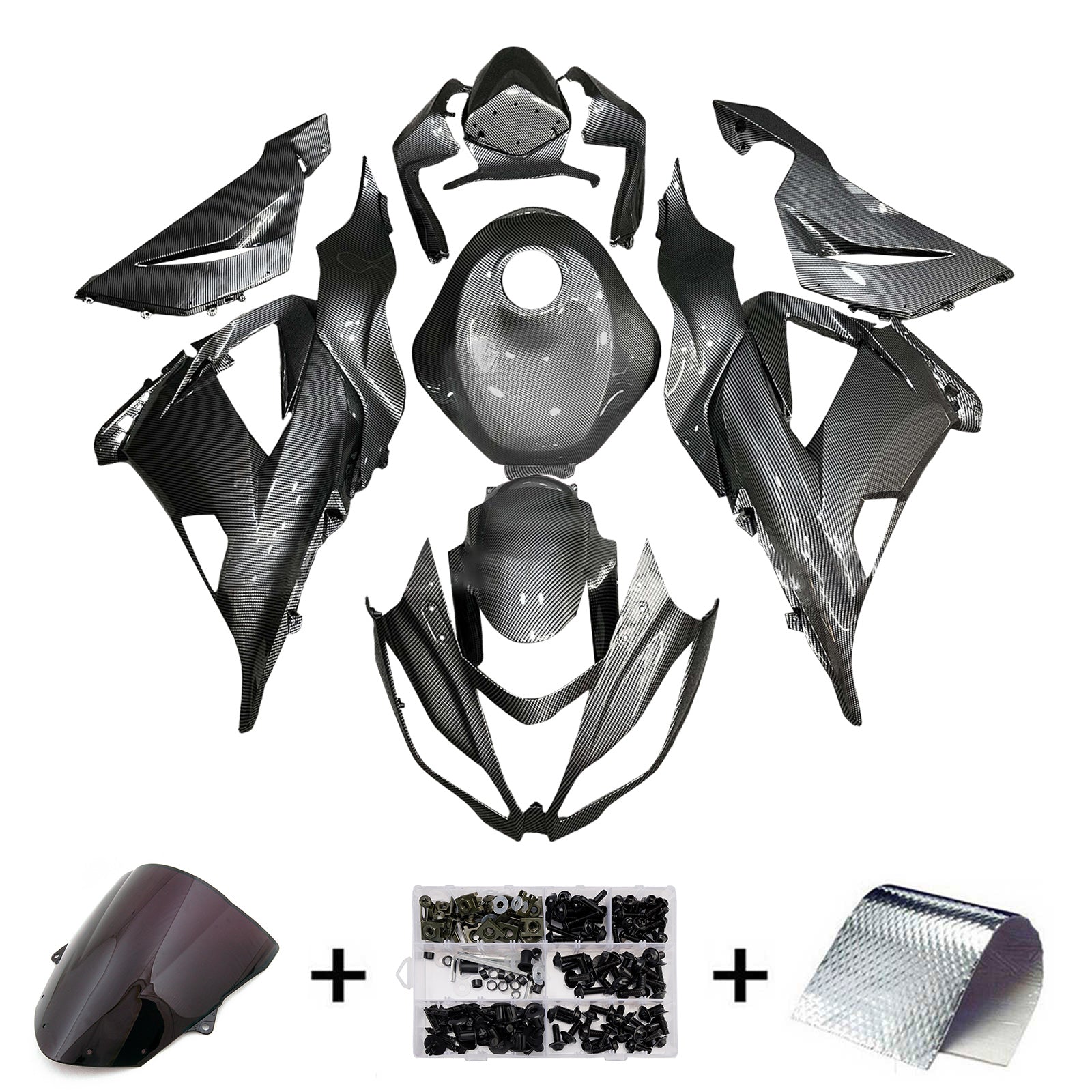 Kit di carenatura a iniezione, carrozzeria in plastica ABS per Kawasaki ZX6R 636 2013-2018