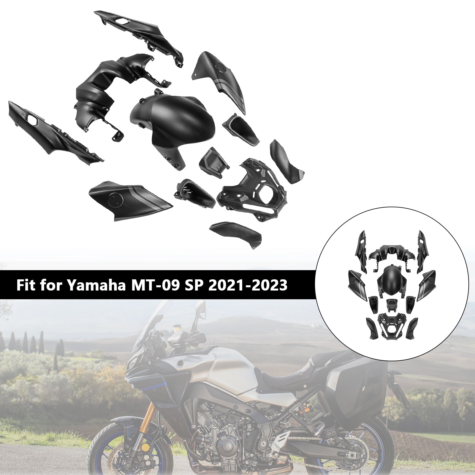 Kit de carénage de carrosserie ABS injection pour Yamaha MT-09 / MT-09 SP 2021-2023 06#