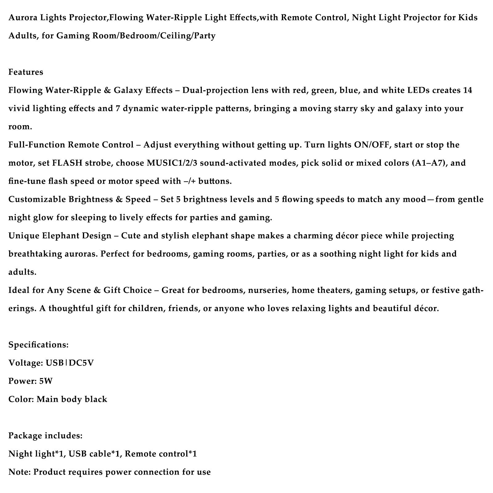 Lampada per proiettore Northern Lights Ocean Wave, luce notturna a LED colorata con telecomando per camera da letto