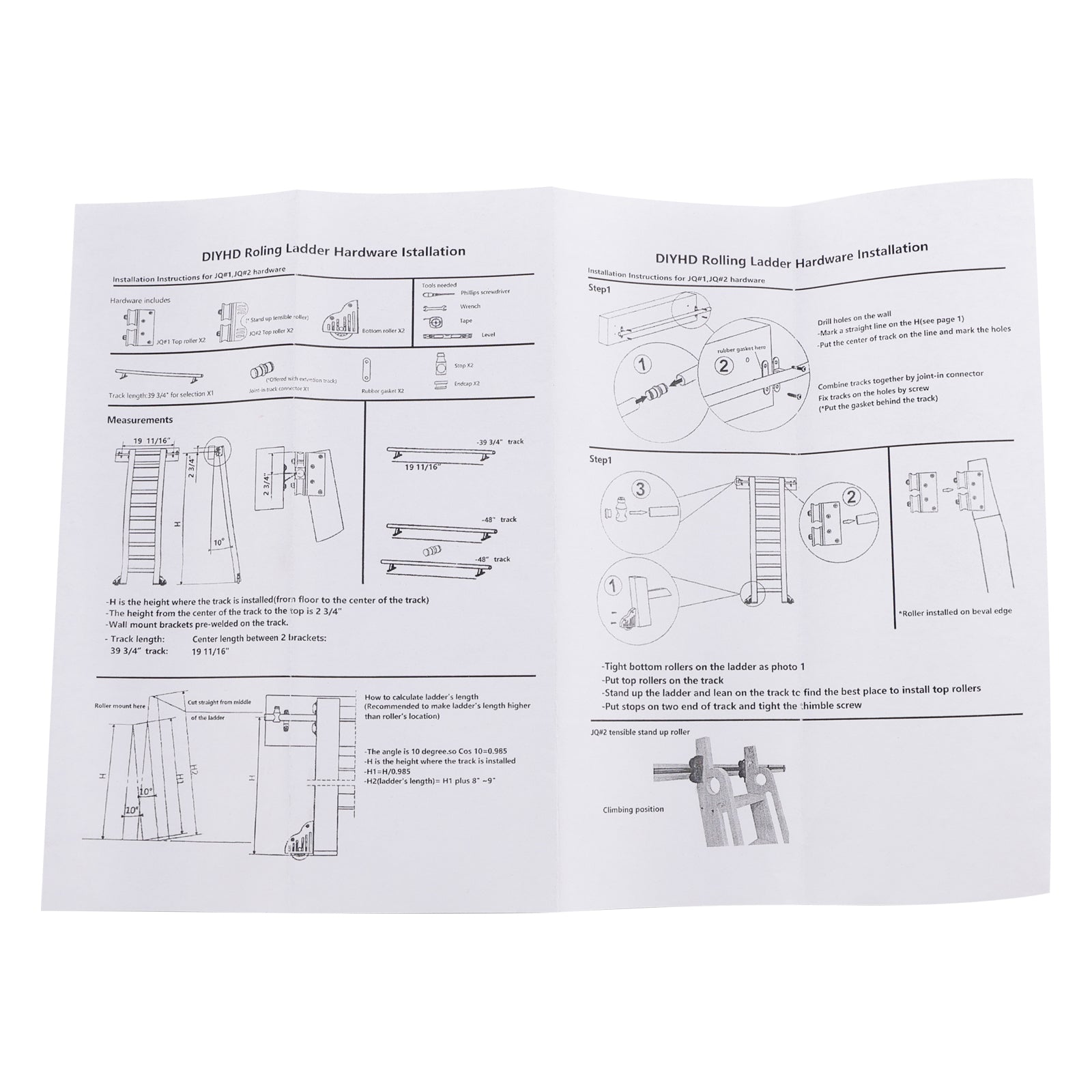 Kit de quincaillery para biblioteca deslizante para tubo redondo de 6.6 pies con freno