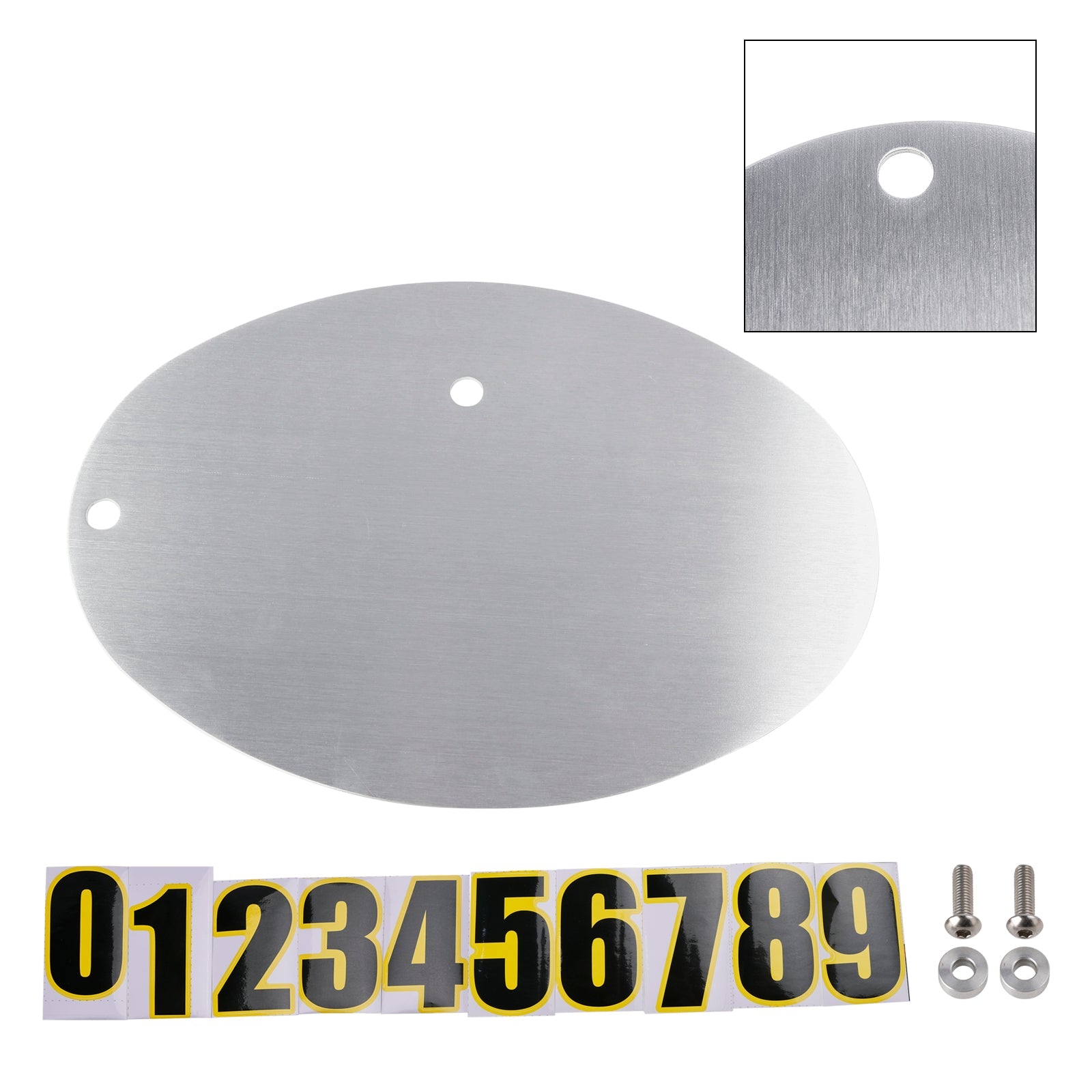 Alluminio di licenza motociclistica universale, ovale e personalizzato