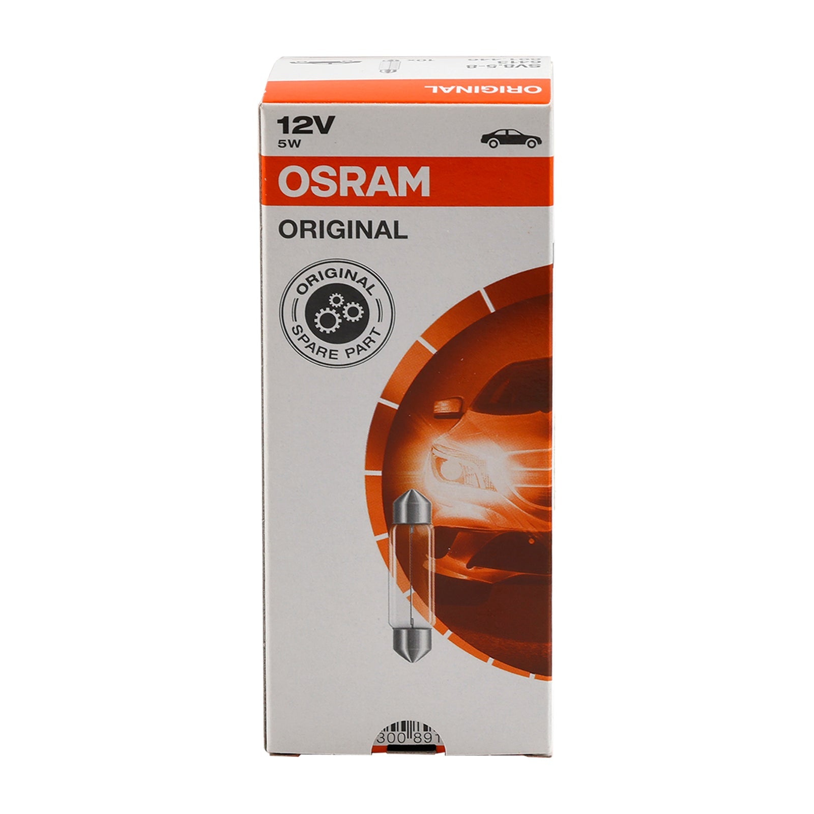 Lot de 10 ampoules tubulaires pour éclairage de voiture C5W SV8.5 43 mm 6413 12 V 5 W pour OSRAM