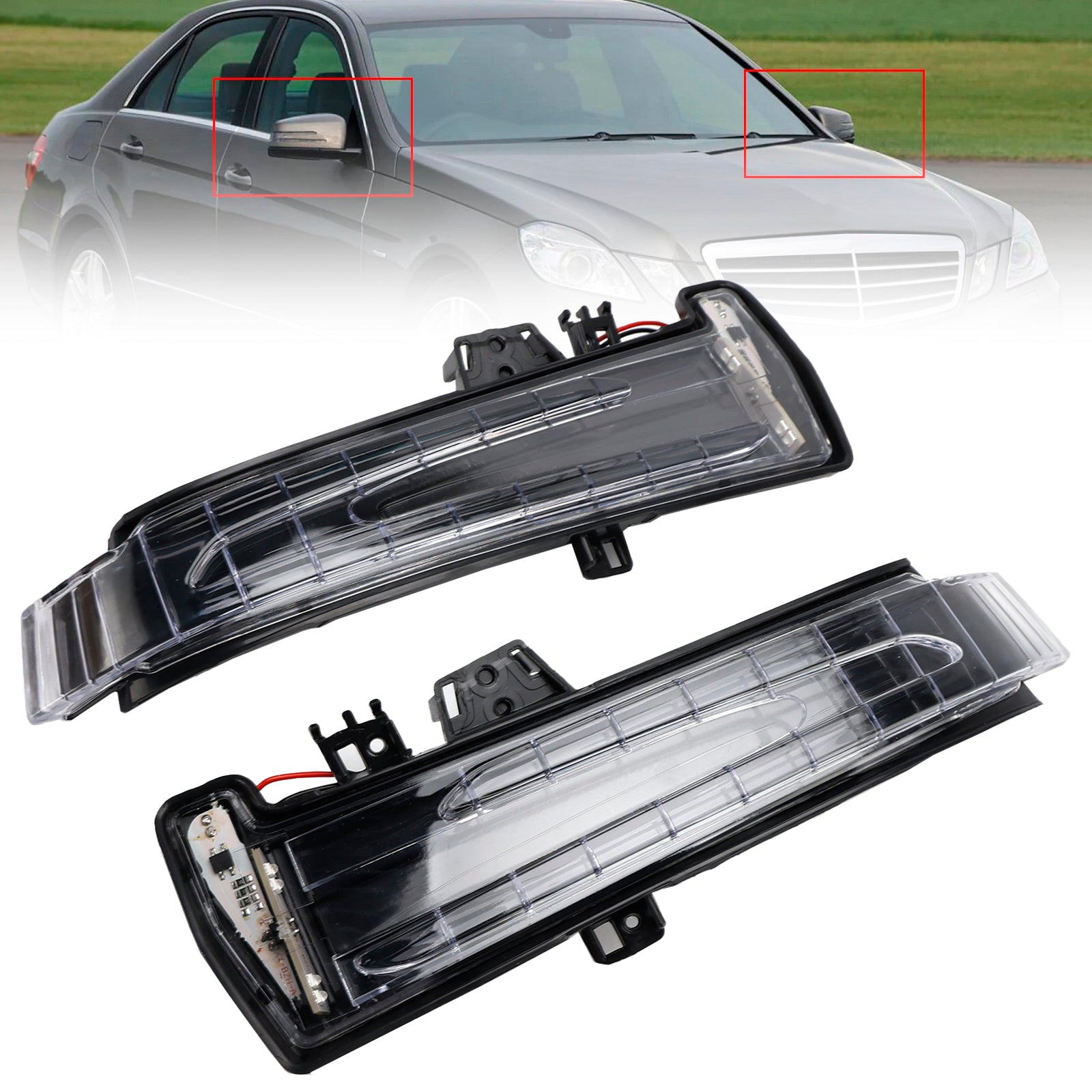 Juego de 2 intermitentes LED para retrovisores exteriores, para Mercedes W176, W246, W204
