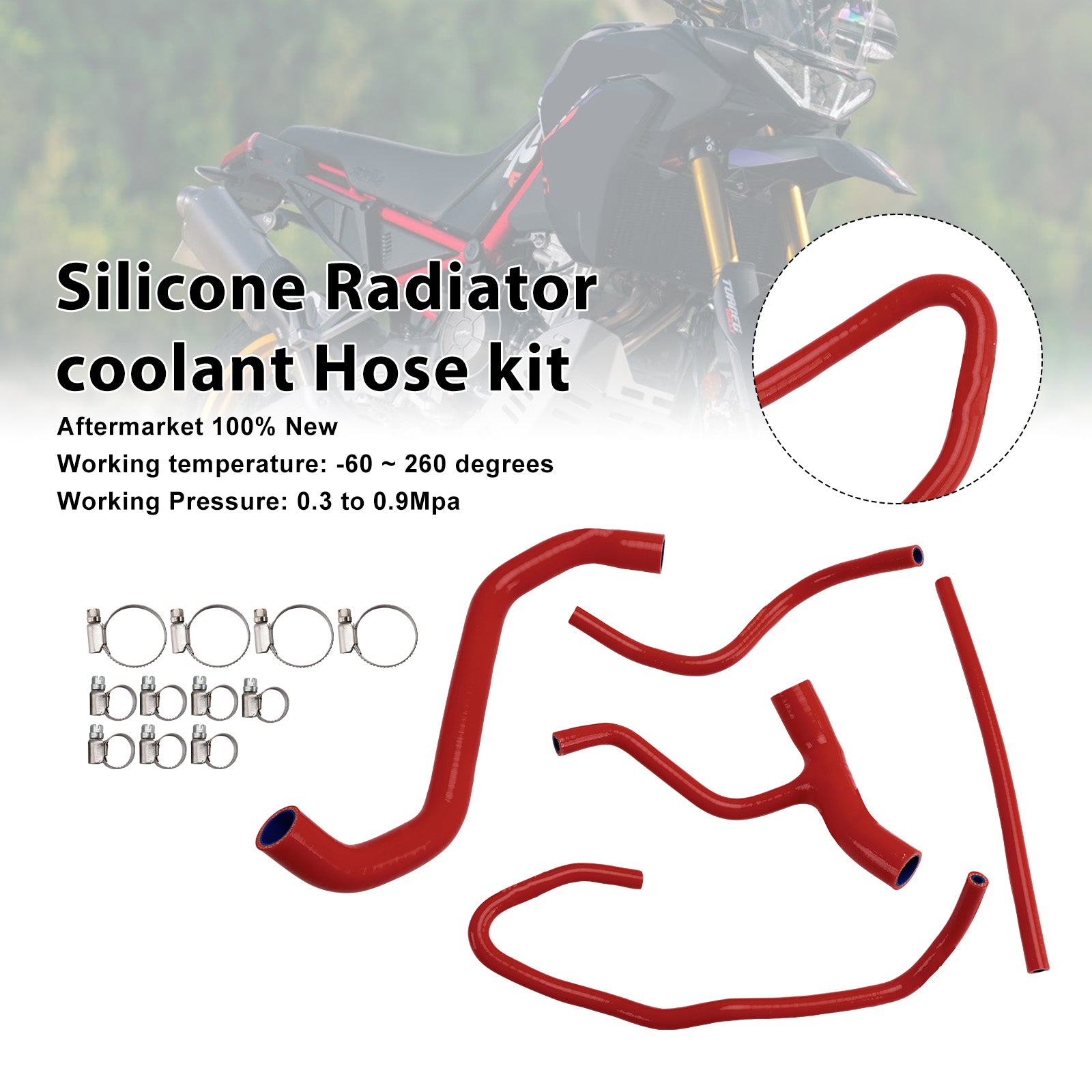 Durite de refroidissement en silicone pour radiateur Aprilia Tuareg 660 (2022-2025)