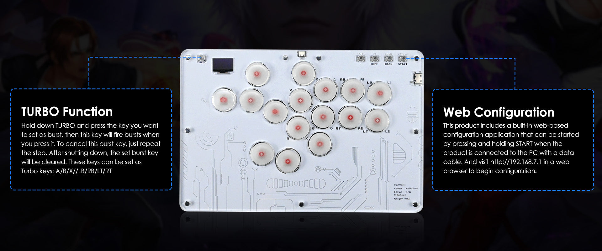 HITBOX hitbox Fighting Keyboard Arcade Joystick Zaawansowane przyciski Street Fighter 6 Steam Klawiatura Raspberry Pi