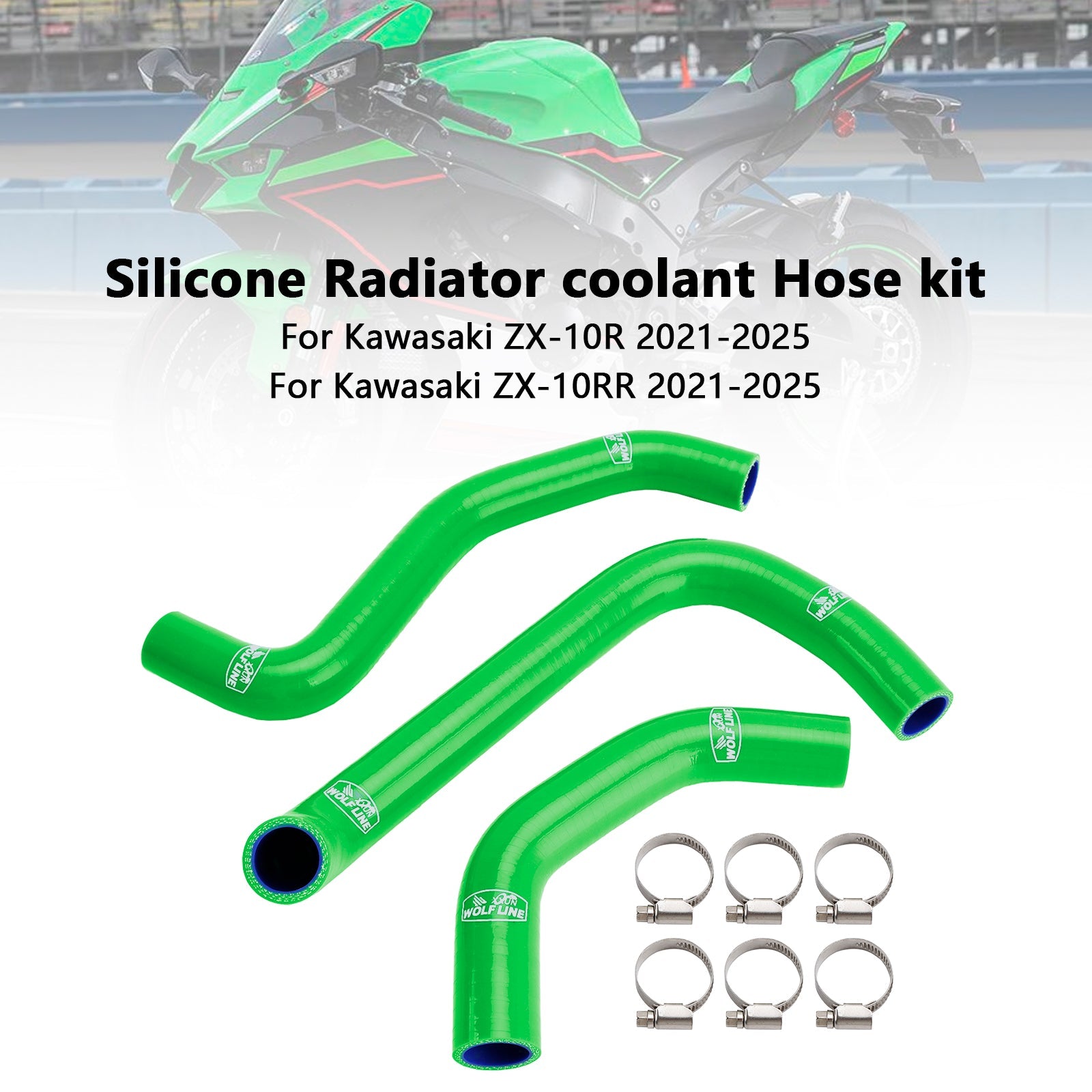 Durite de refroidissement en silicone pour radiateur Kawasaki ZX10R ZX-10RR (2021-2025)