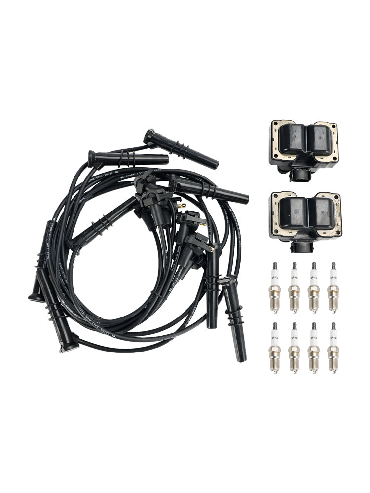 Kit de bobinas de encendido (x2) + velas (x8) + juego de cable para expedición Ford - FD487 SP432