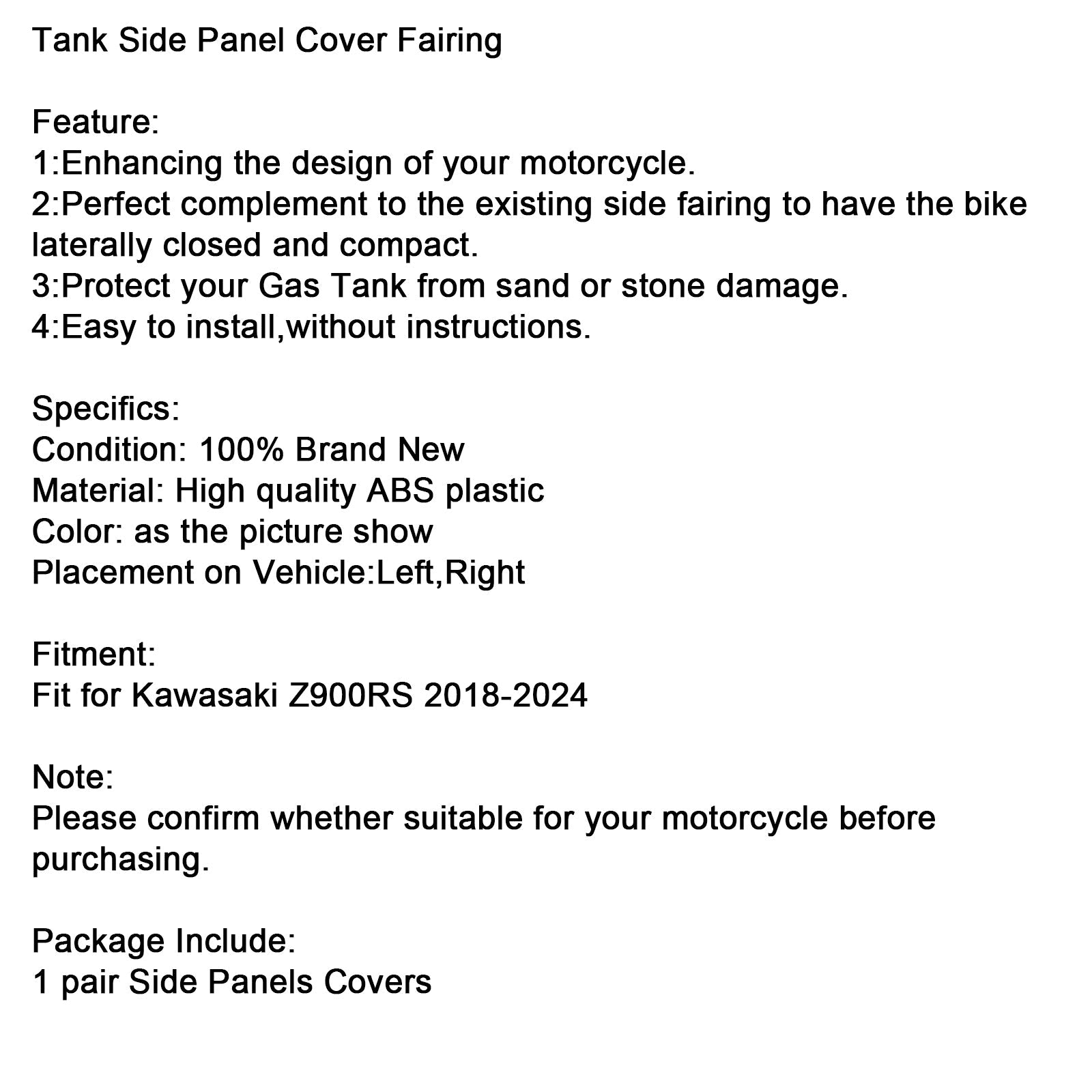 Kawasaki Z900RS 2018-2024 Panel lateral del tanque de combustible