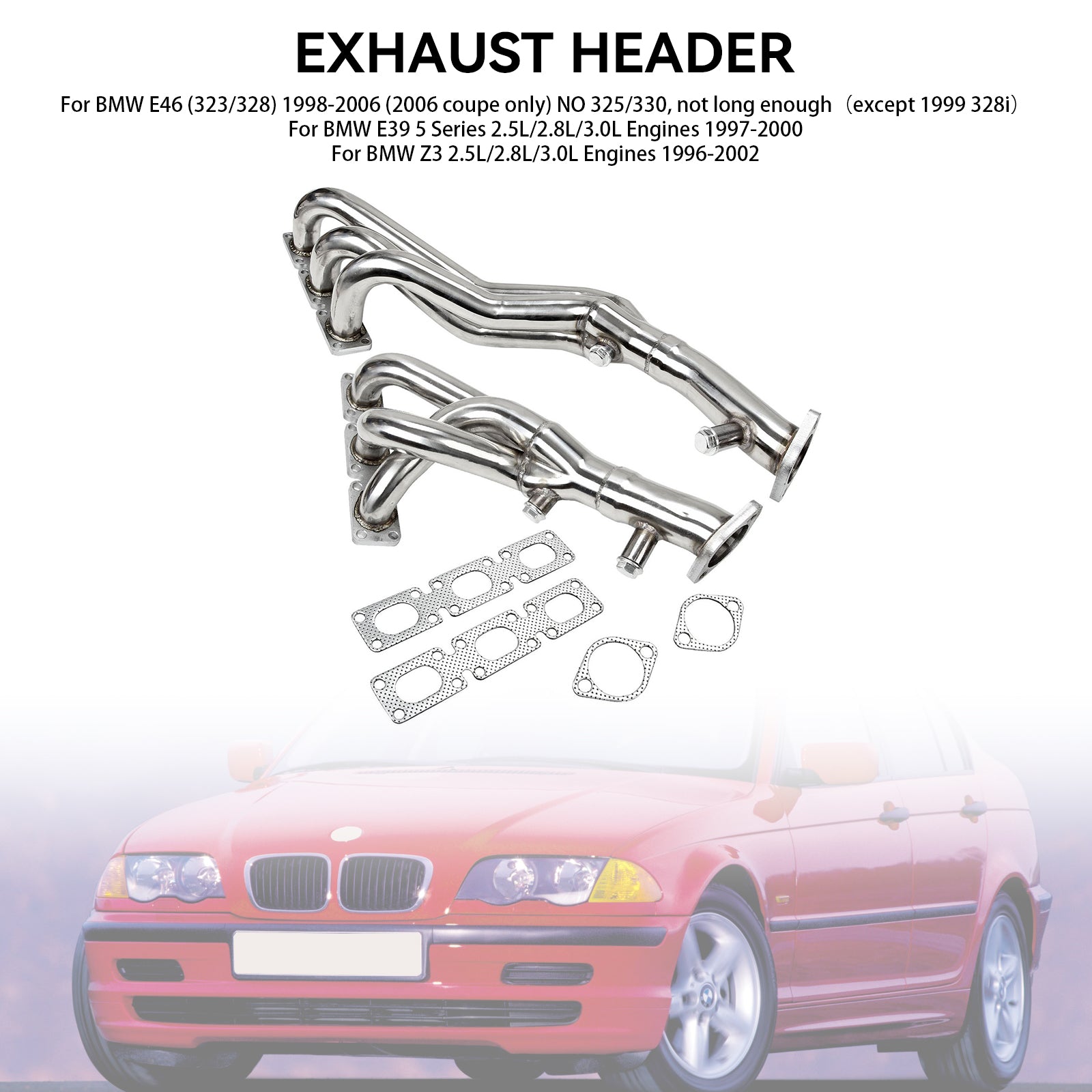 Stainless Exhaust Header Manifold pour BMW E46 323i 328i Z3-528I M54 E93 E94