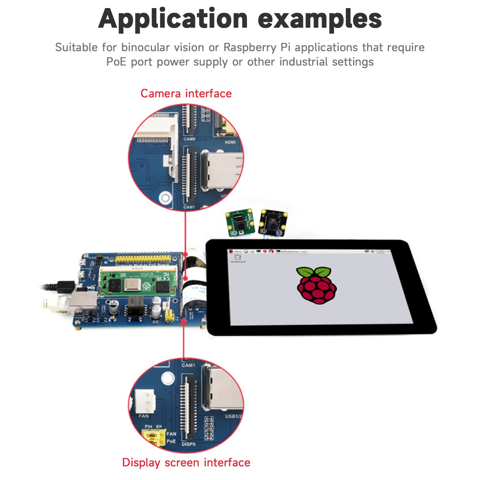 Carte d'extension du module de calcul Raspberry Pi CM4S/CM3 Alimentation POE de base