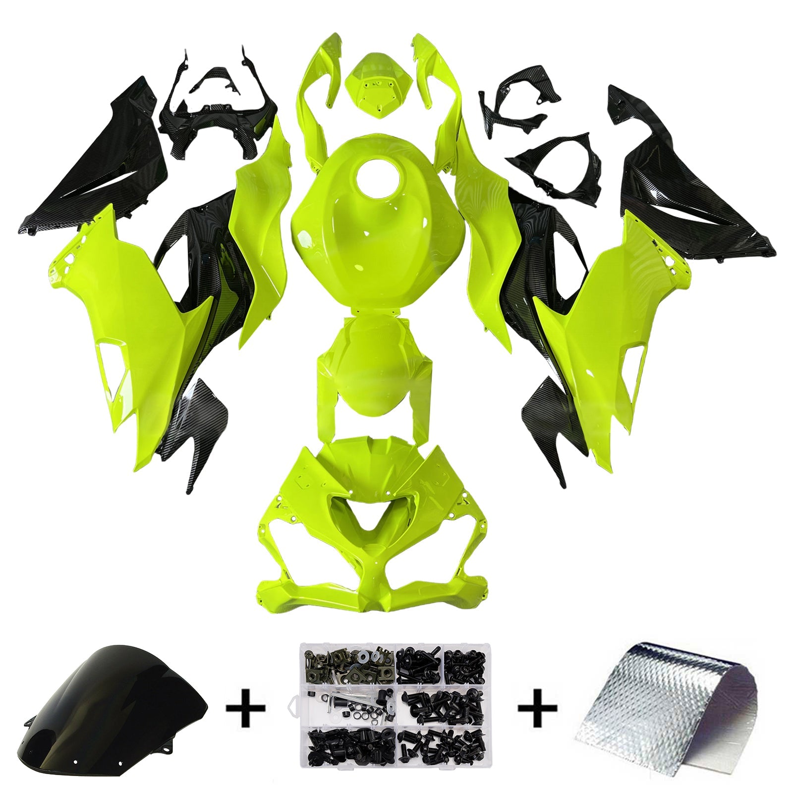 Kit di carenatura a iniezione, corpo in plastica ABS per Kawasaki ZX6R 2019-2023
