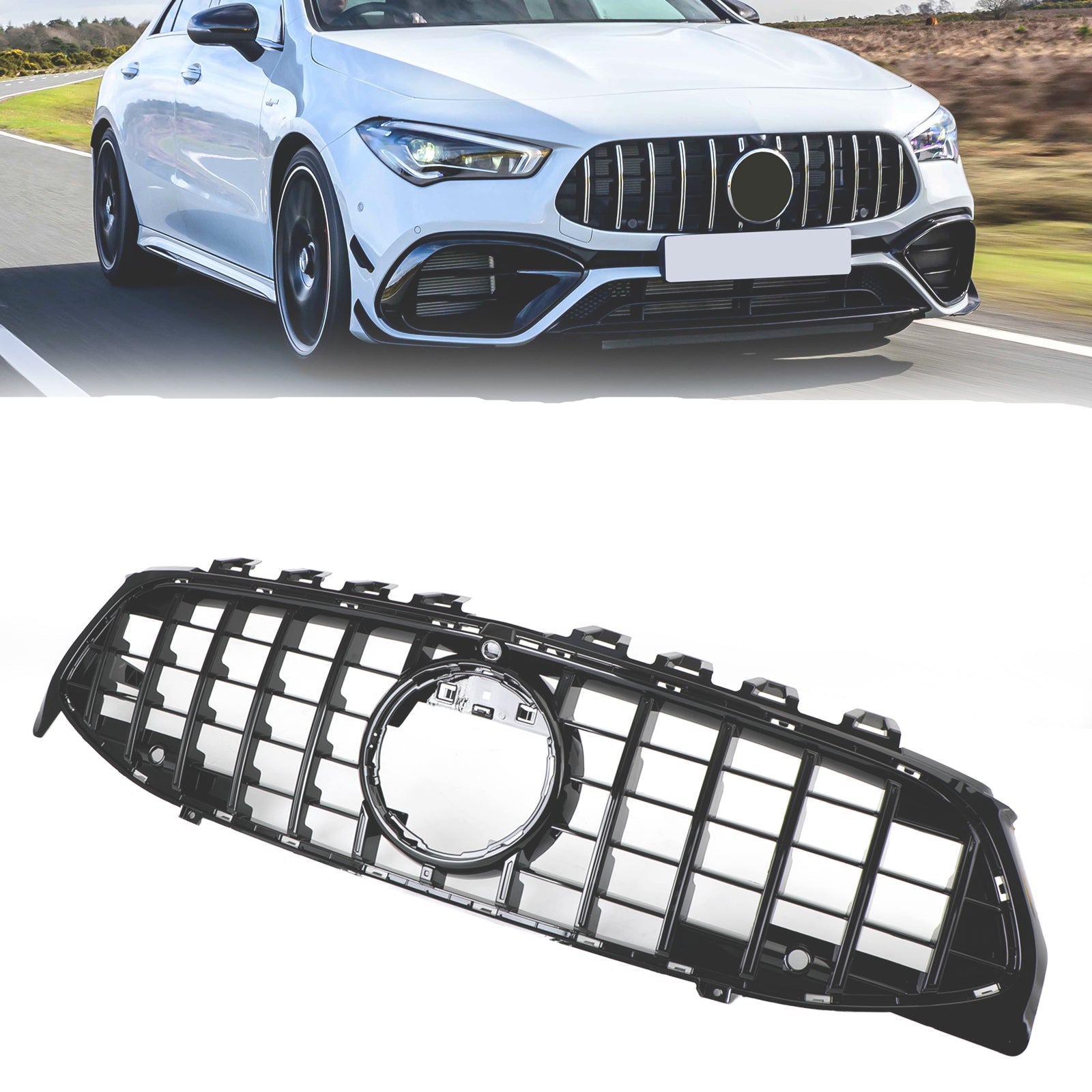 Black Front Bumper Grille Grill pour Mercedes CLA Class W118 C118 2020-2023 GTR