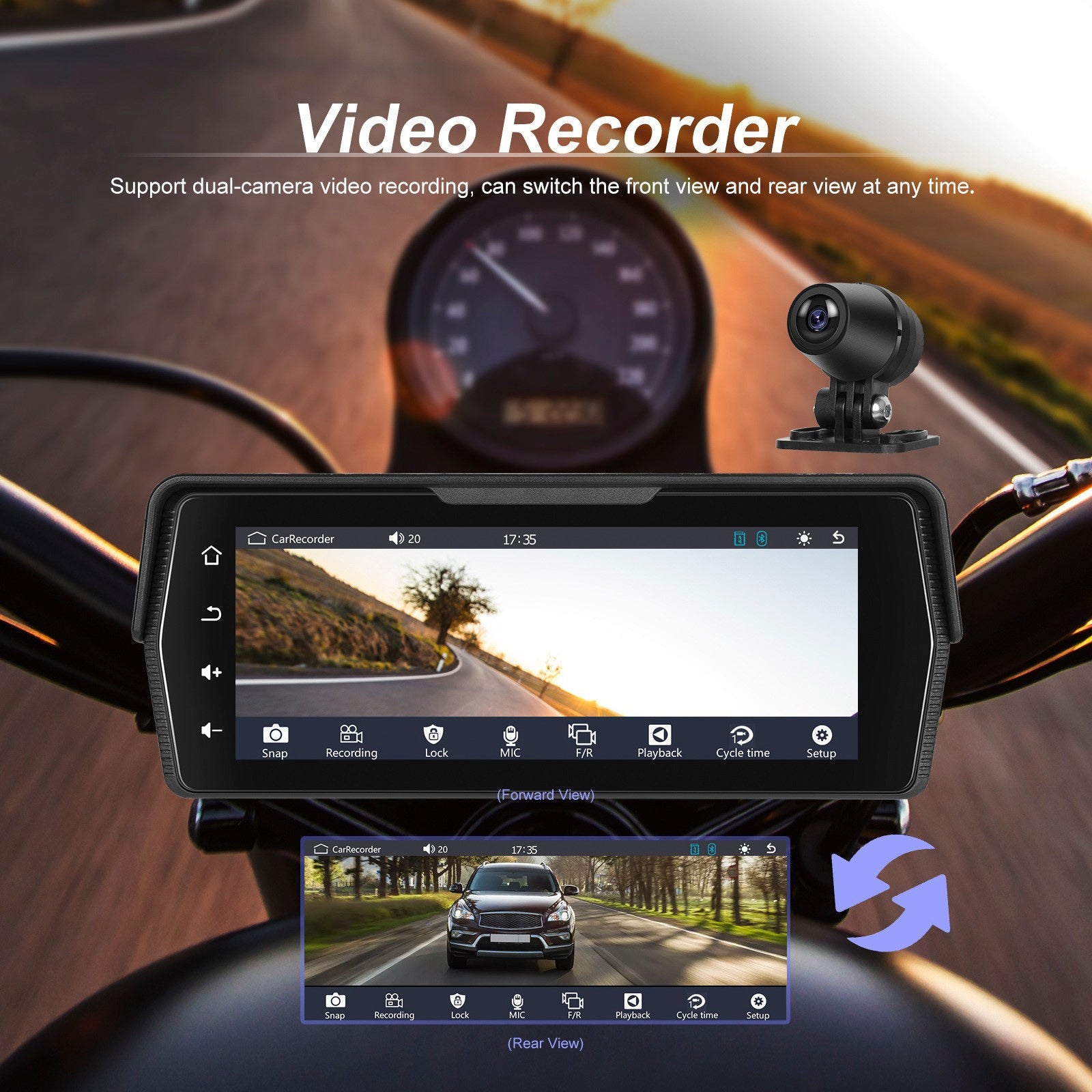 Écran sans fil PND de 6,86 pouces pour motos, compatible avec CarPlay et Android Auto
