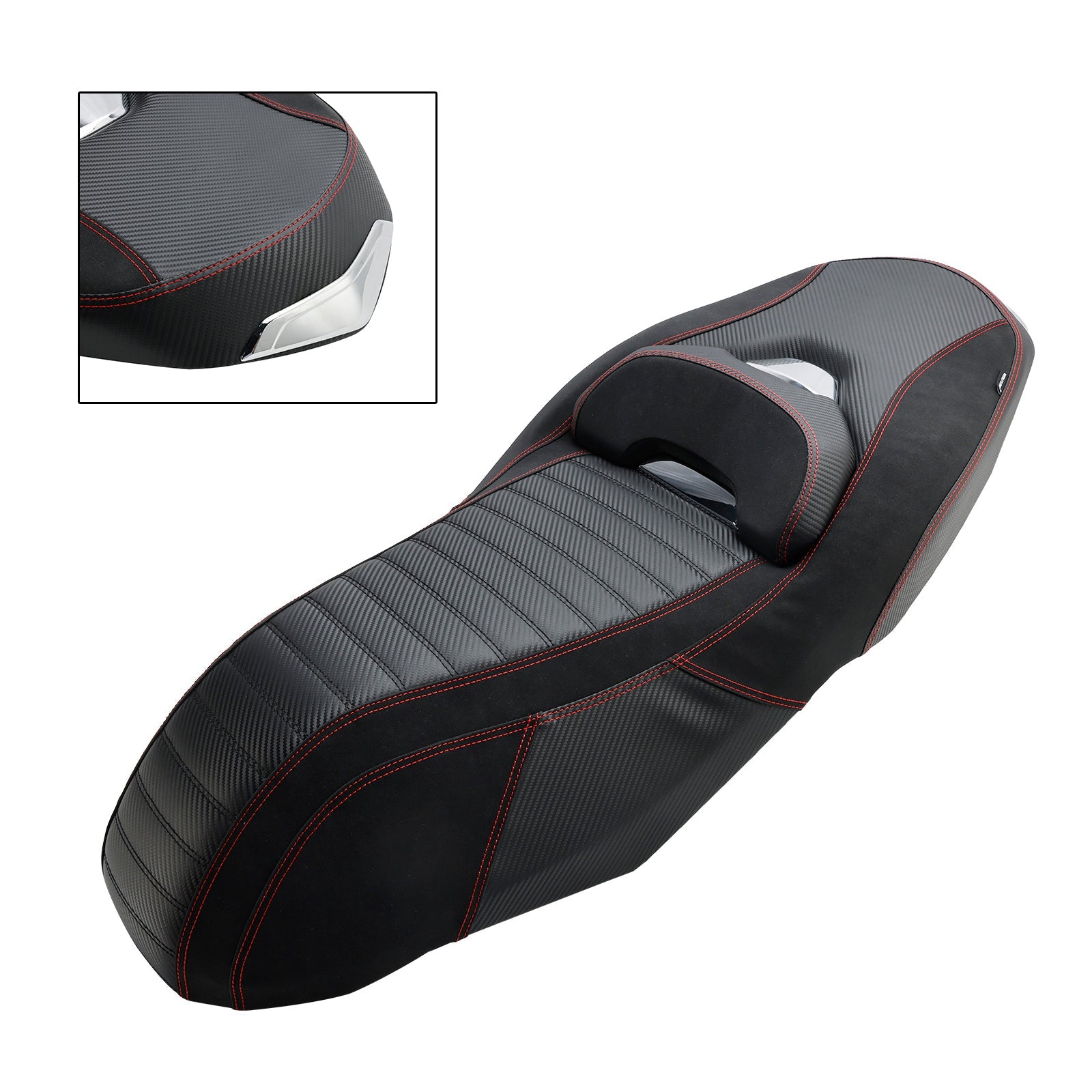 Asiento de pasajero completo para pasajeros para Yamaha X-Max 300 2023-2024, rojo