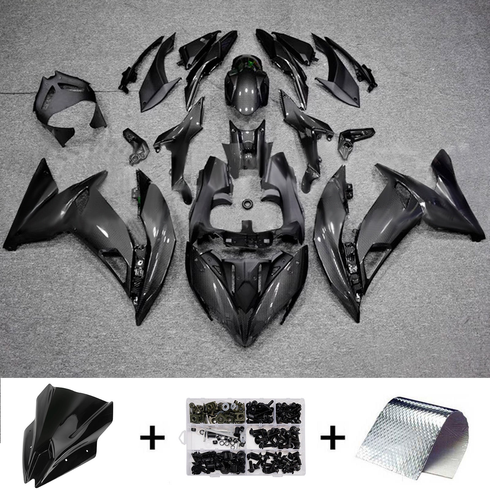 Kit de carénage injecté en plastique ABS compatible avec Kawasaki ER-6F Ninja650R 2017-2019