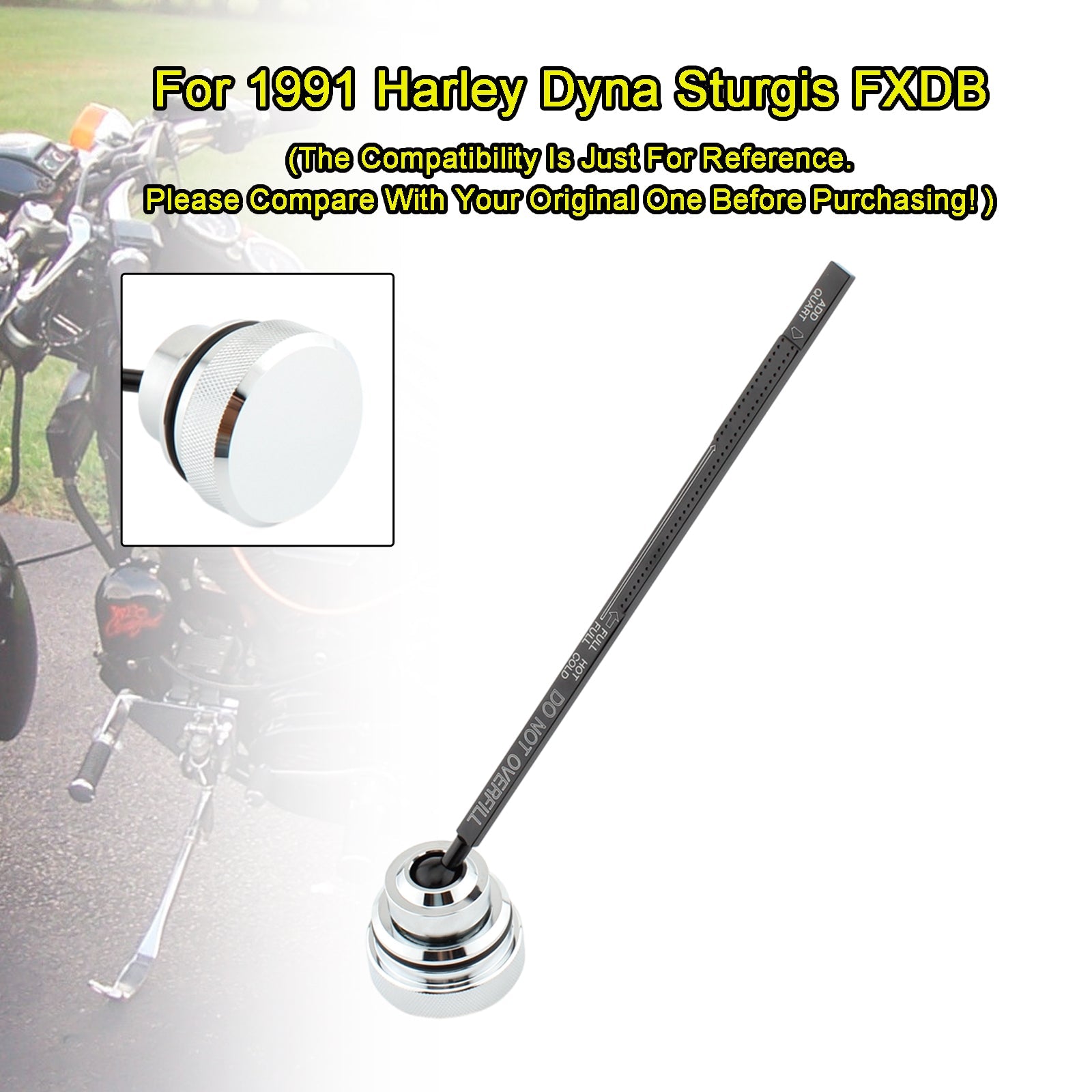 Tapa del tanque de medidor de aceite, tapa adaptada para Dyna Wide Glide FXDL 1991-1998 0710-0001