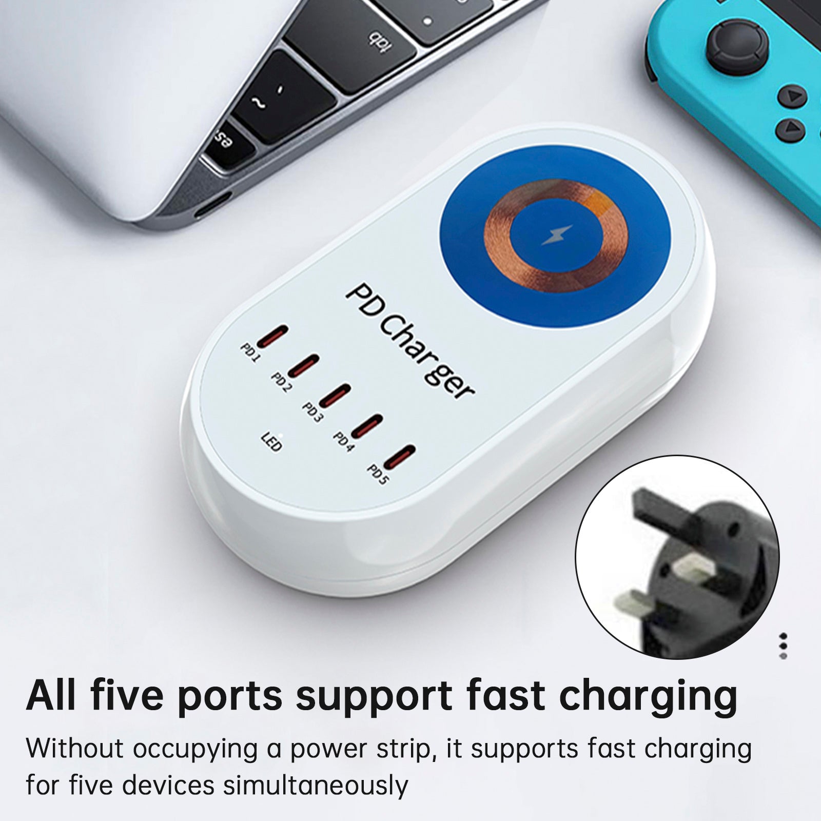 140 W Wireless Magnetic Charger, Fast Charge PD100 W voor laptop en mobiele telefoon