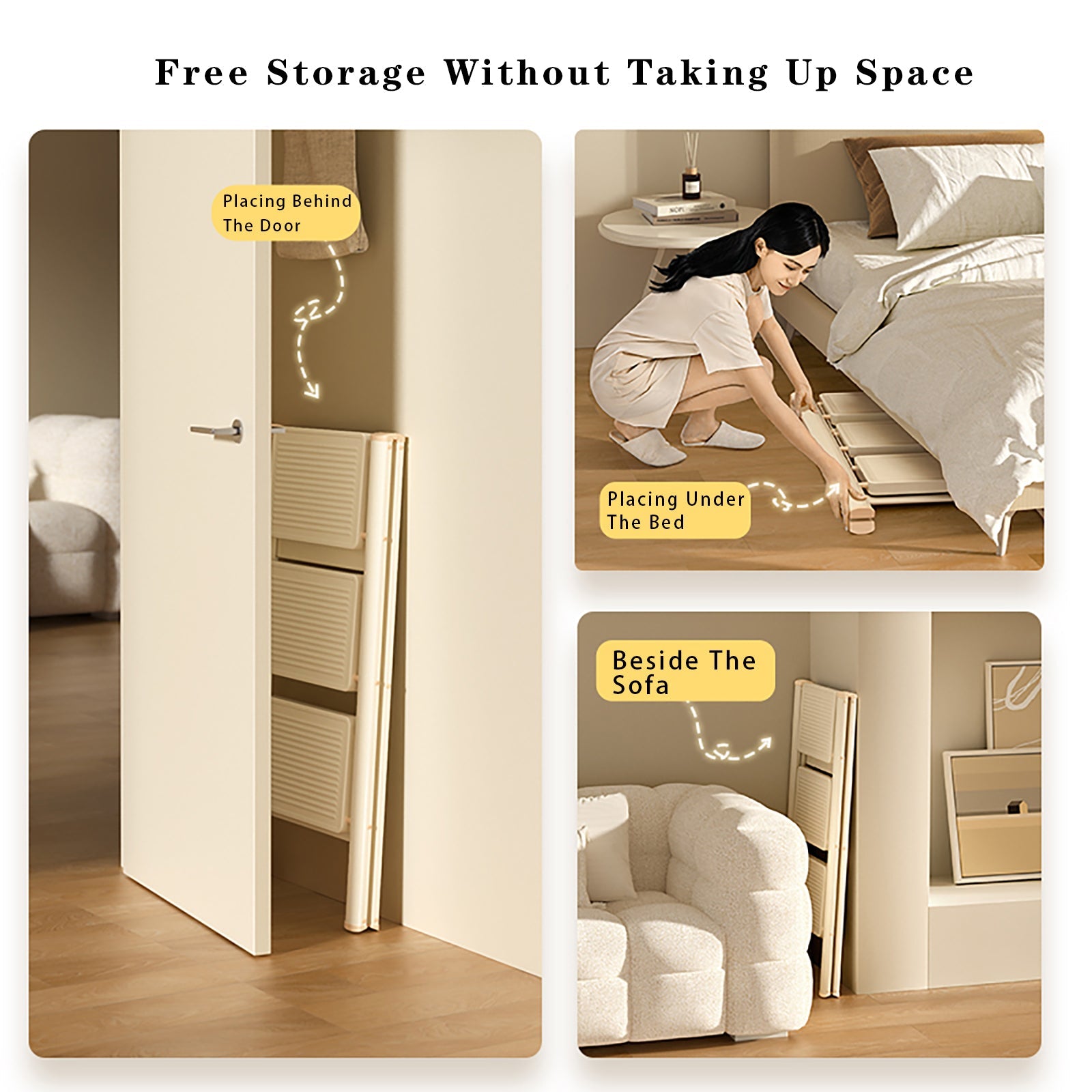 Opstapkruk, 3 niveaus, opvouwbaar, aluminium, ladder, laadvermogen 330,7 lbs