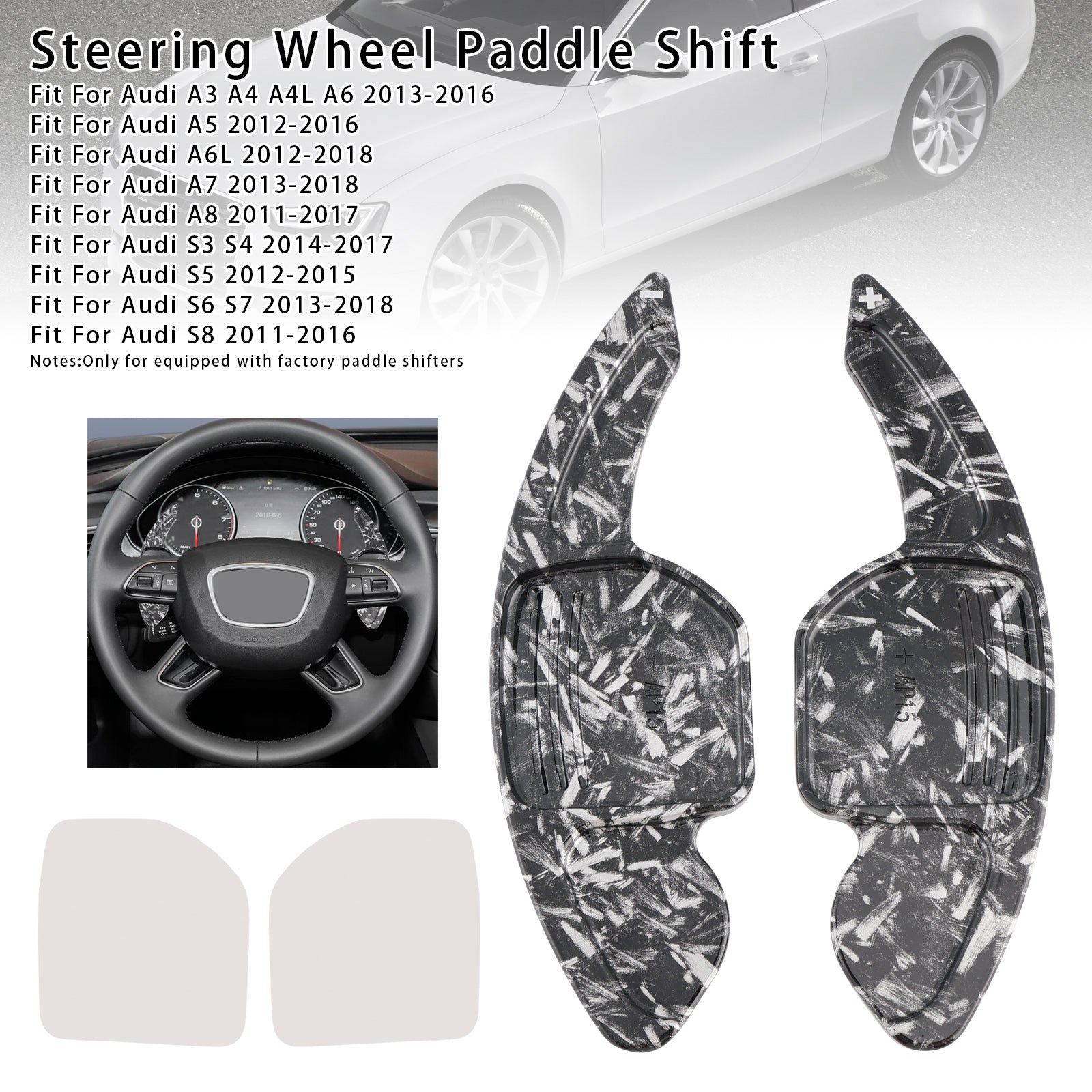 Extension de palettes de changement de vitesse au volant pour Audi A3 A4 A5 A6 A8