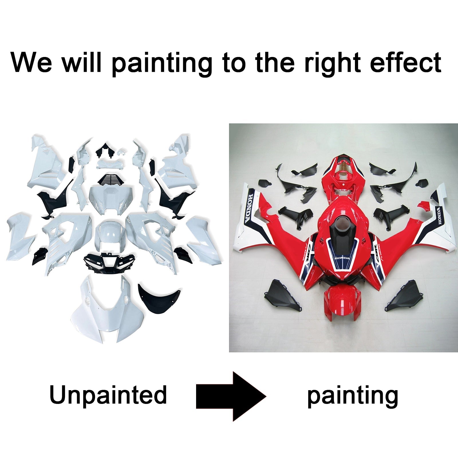 Komplet pomanjkanja, ki se vbrizga v ABS plastiko za Honda CBR1000RR-R 2020-2023