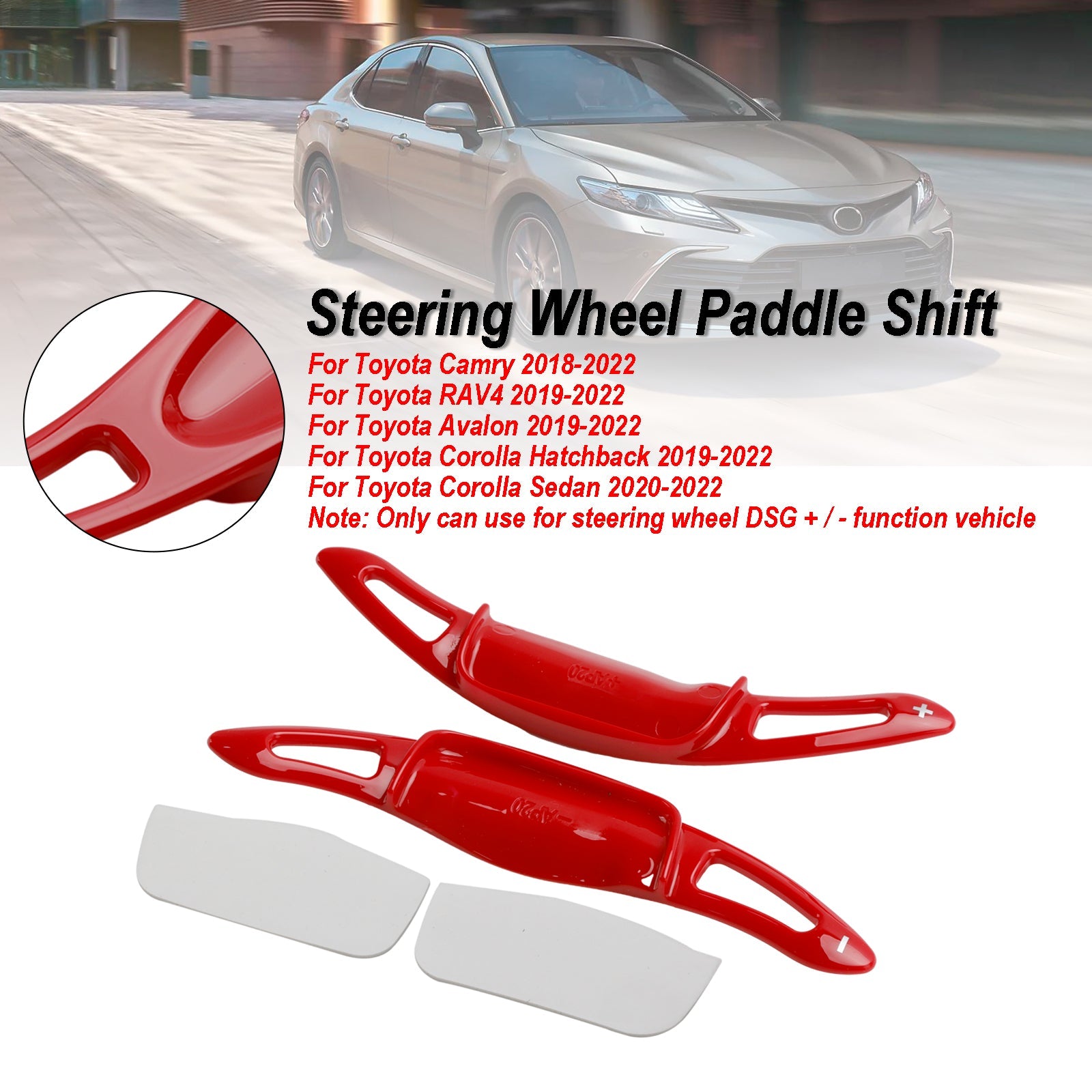Set 2 podaljški ročice rdečega volana za Toyota Camry Avalon Corolla