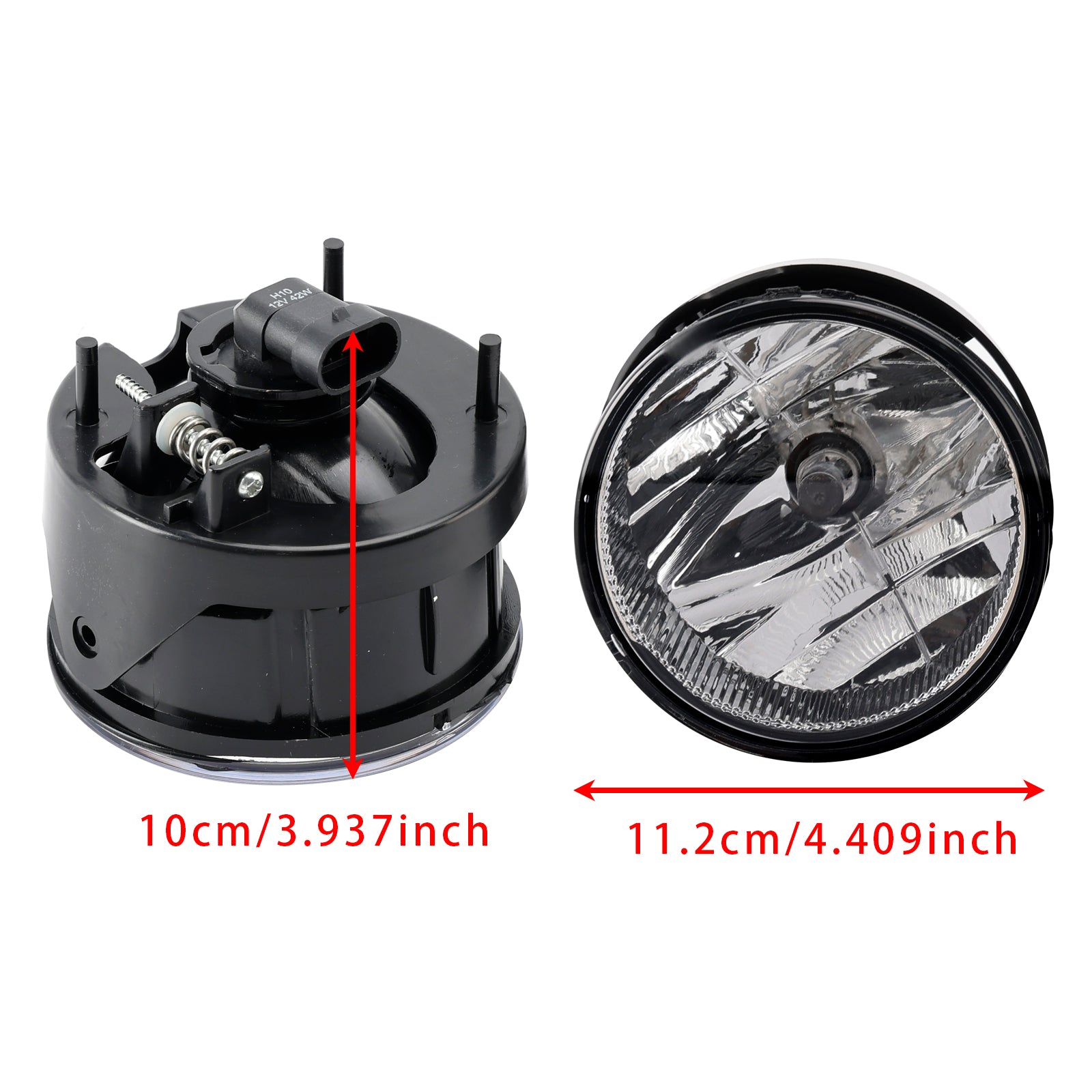 Par de luces antiniebla delantera con bombillas para Ford Expedition 2007-2014, vidrio transparente