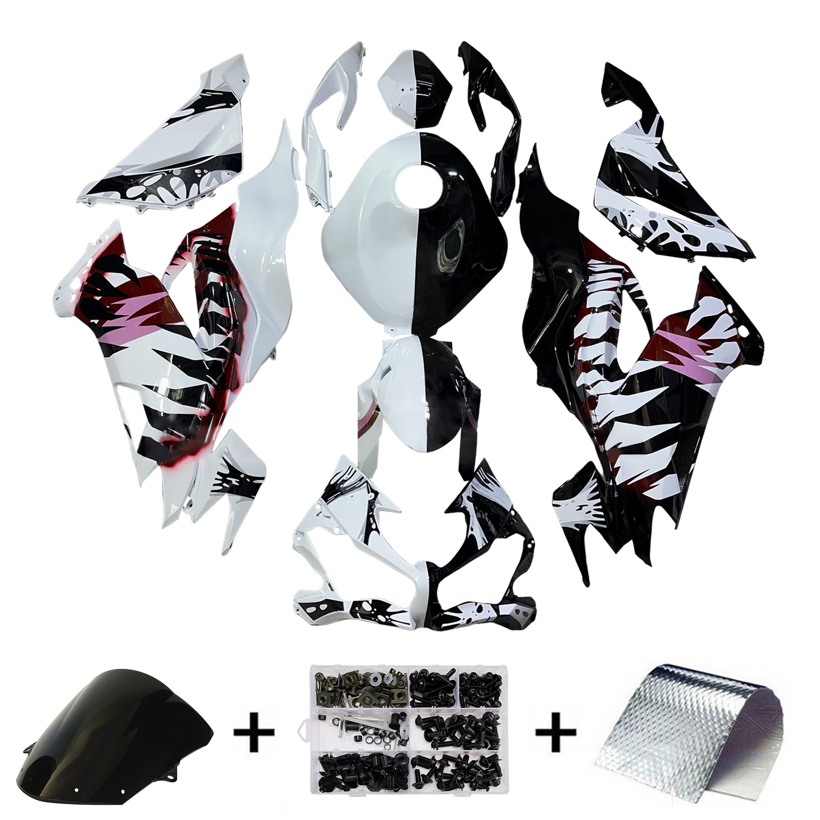 Kit di carenatura a iniezione, corpo in plastica ABS per Kawasaki ZX6R 2019-2023