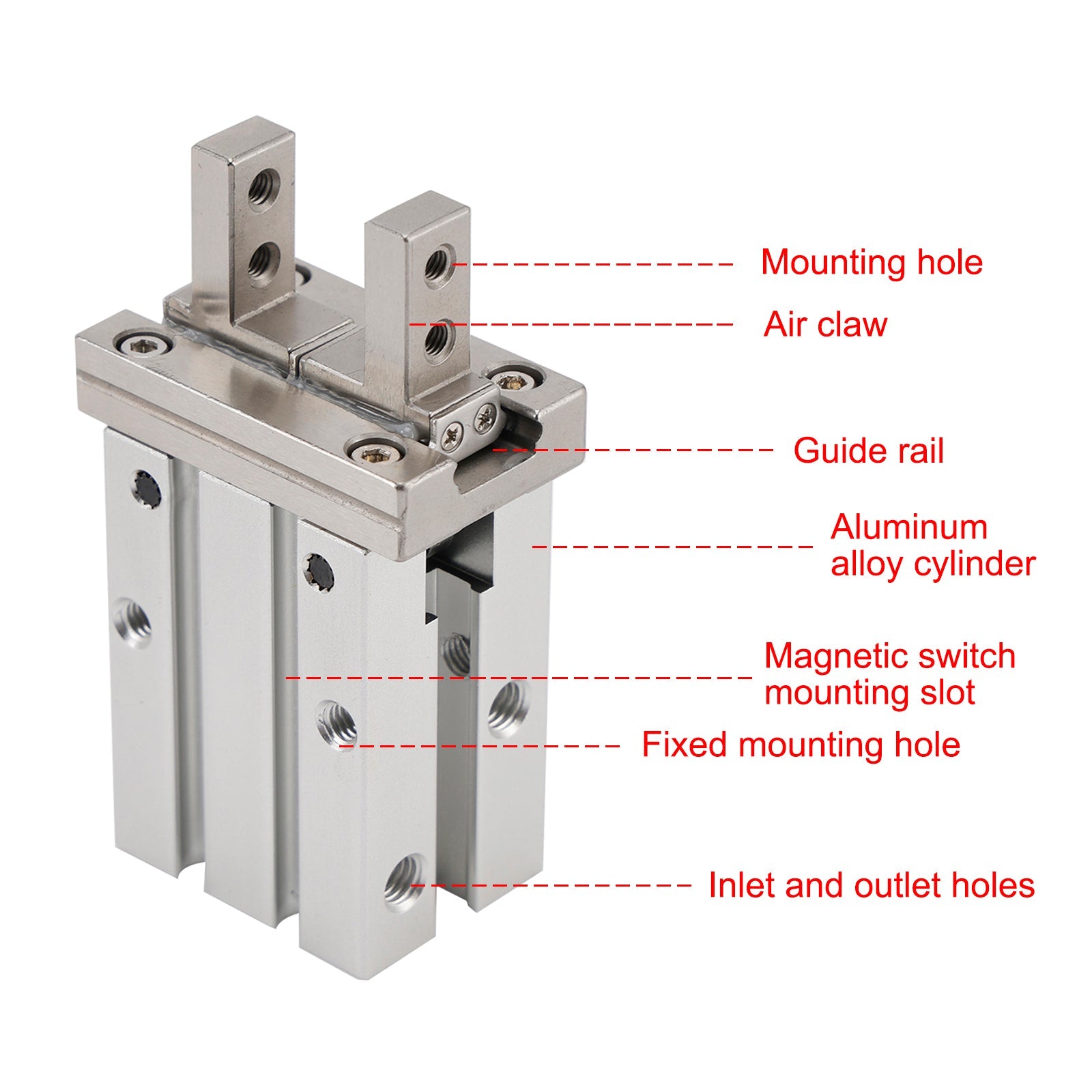 Vérin pneumatique parallèle à pince pneumatique MHZ2-16D, type SMC, alésage 16 mm