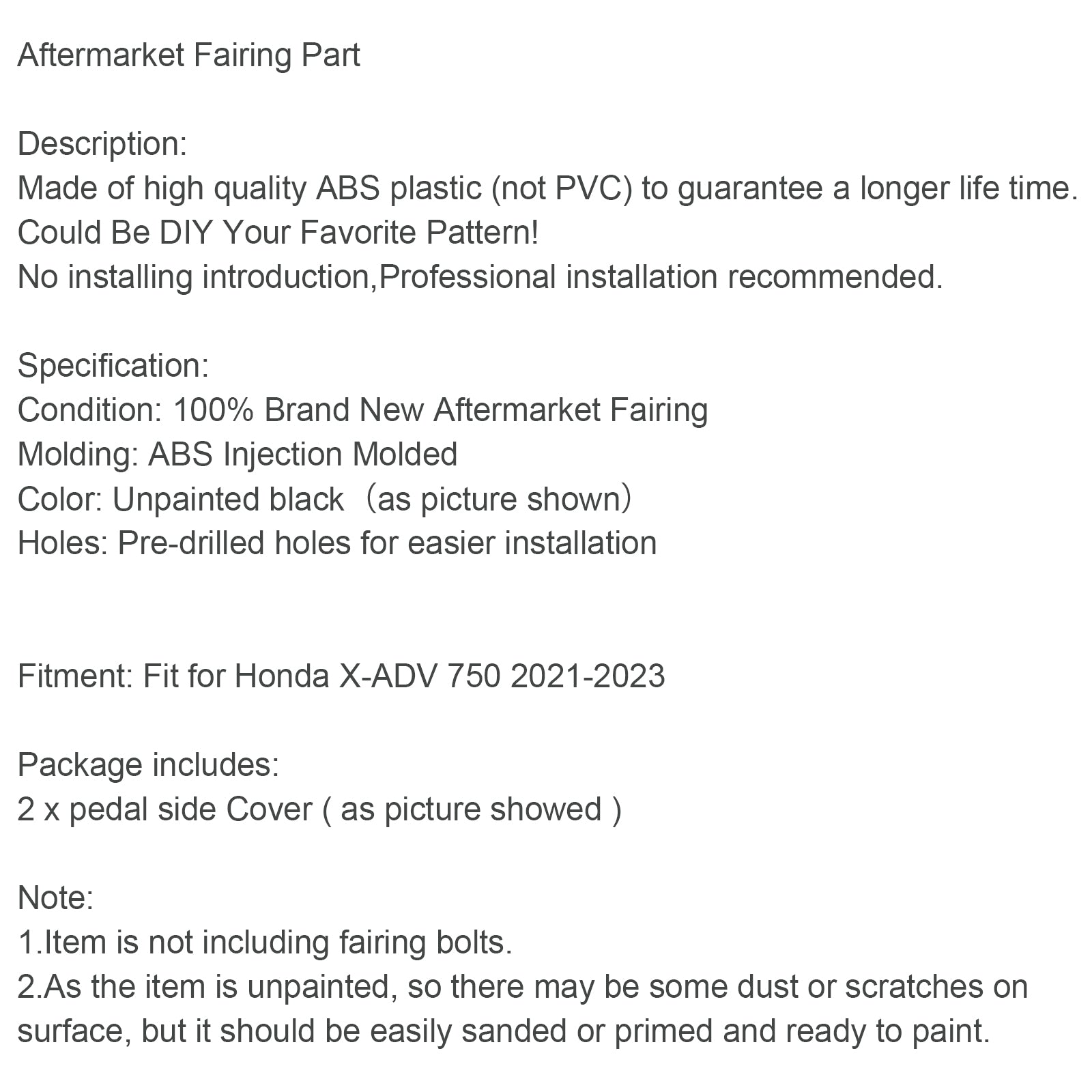 Pokrov za zaščito pred pedali s stranskimi pedali za Honda X-ADV 750 2021-2023
