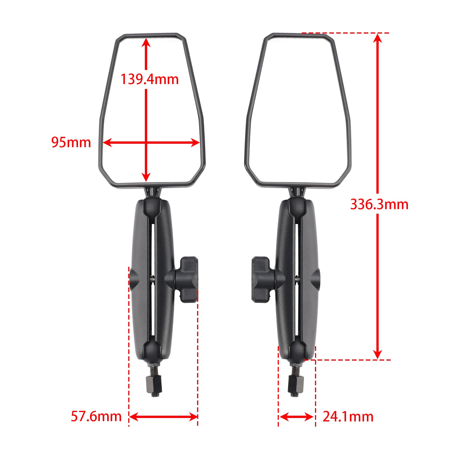 Paar opvouwbare motorfietsspiegels voor mountainbikes en motorcross