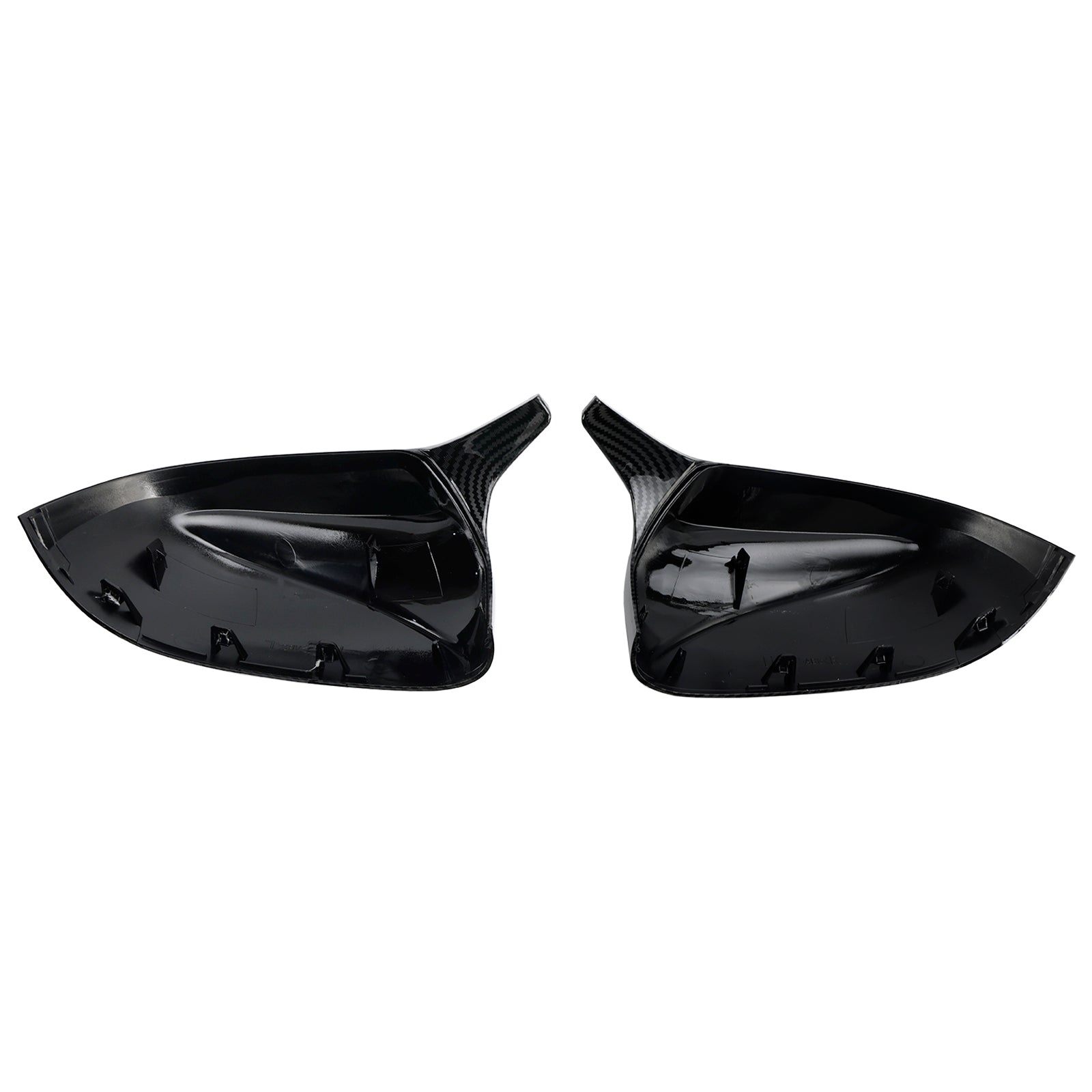 Calotte specchietti retrovisori esterni (2 pezzi) con motivo in fibra di carbonio lucida per BMW X3/X4/IX3 (2018-2022)