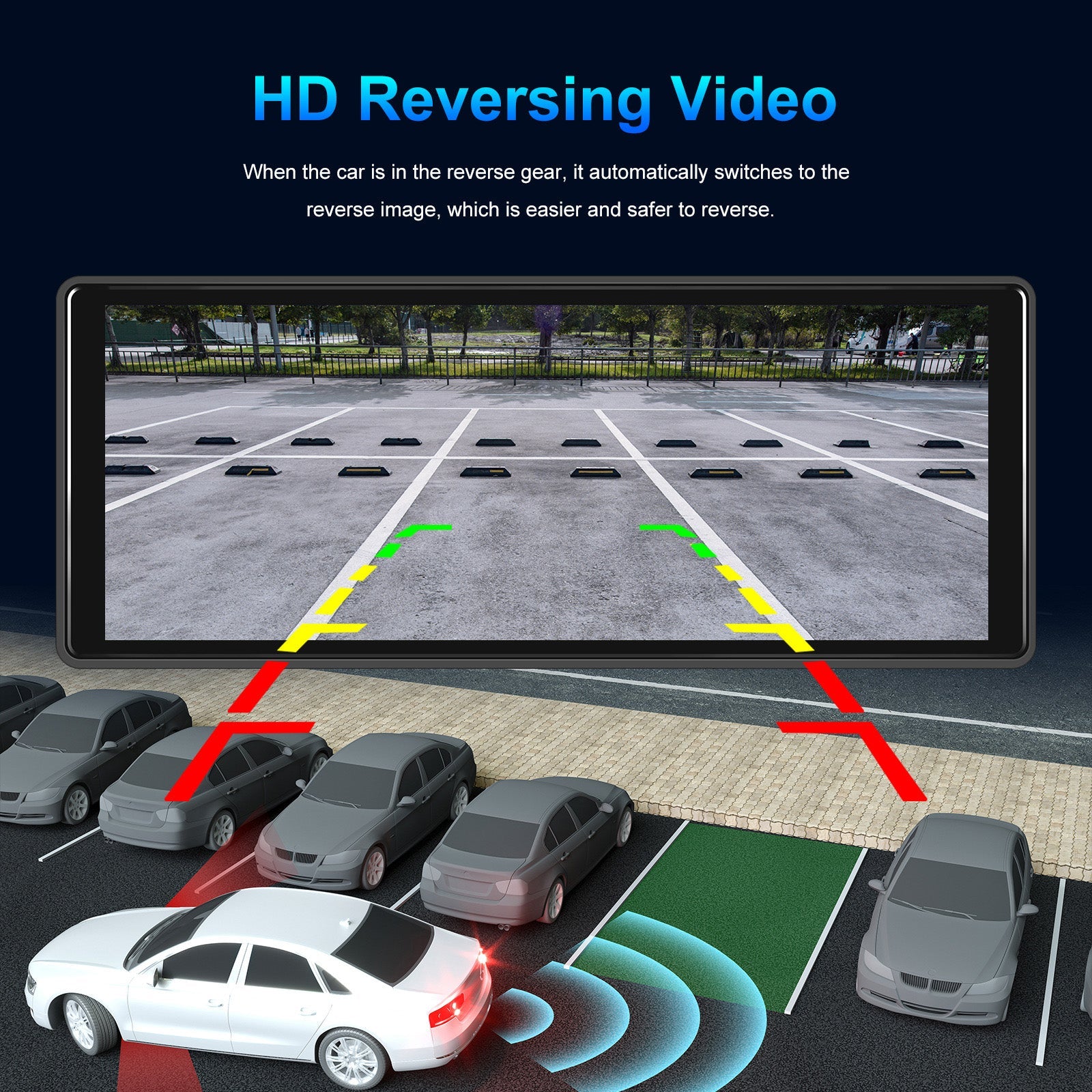 10.26 "" Bluetooth CarPlay HD -auton navigointi iso kosketusnäyttö AHD -kamera