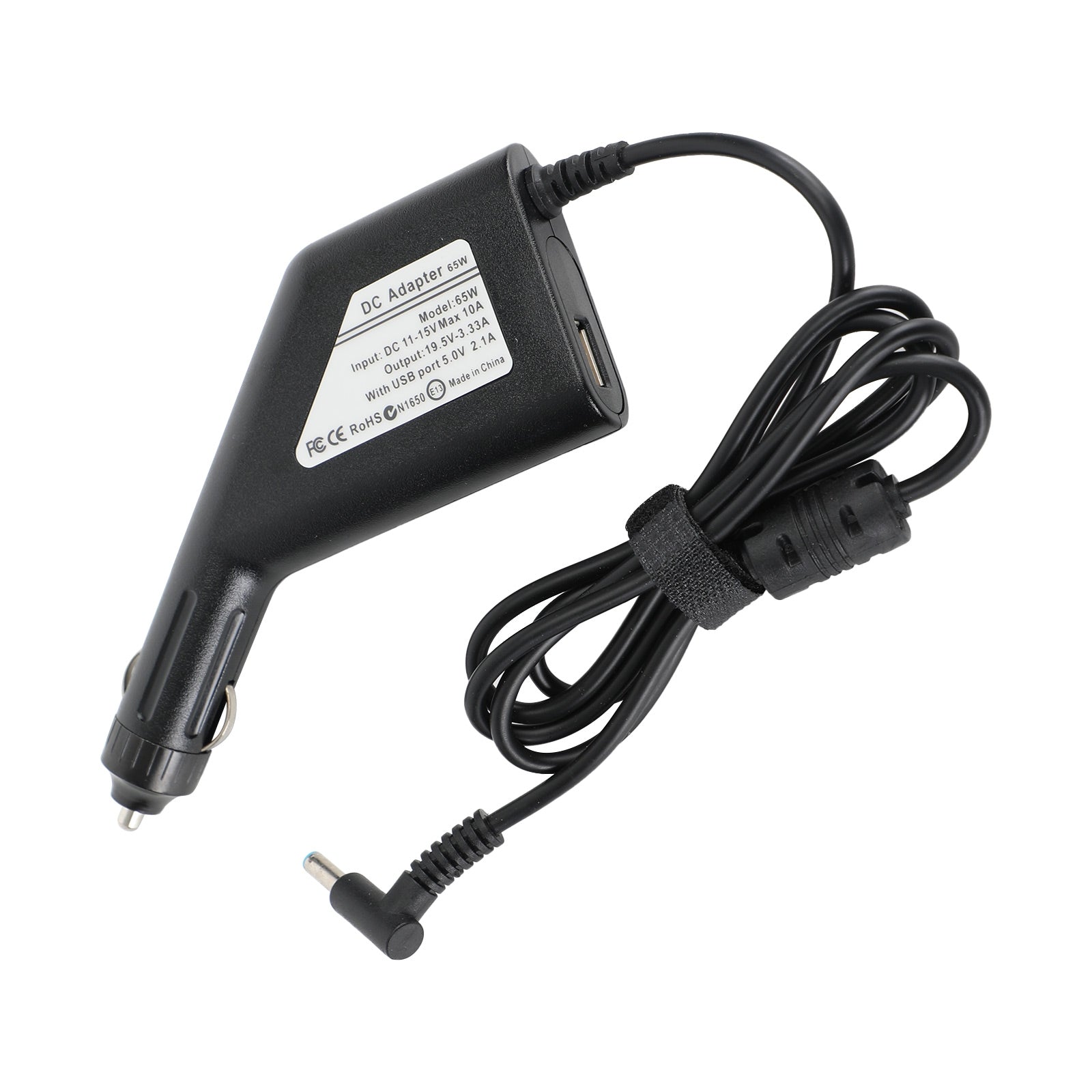 Cargador de coche para ordenador portátil de 65W, fuente de alimentación, adaptador de CC Universal para HP 19,5V 3,33A