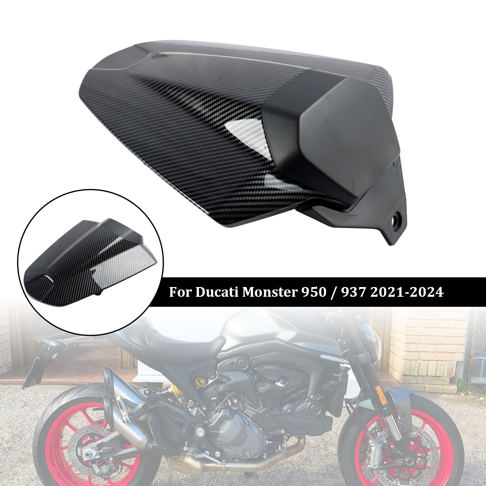 Cubierta del asiento trasero cubierta de carro para Ducati Monster 950 937 2021-2024