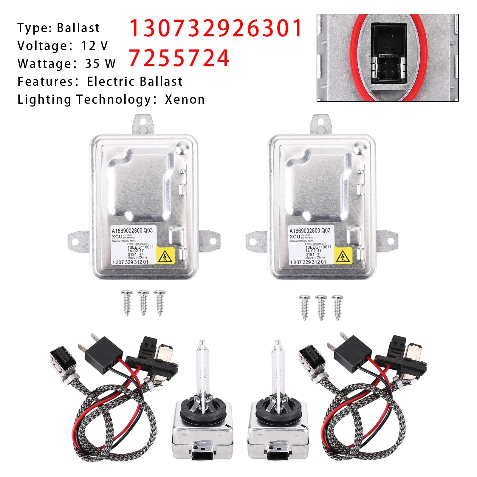 Módulo de control de balastro de faros de xenón HID para Mini Cooper 1.6L Coupé Automático (2012-2014) - Número de pieza : 130732926301 725